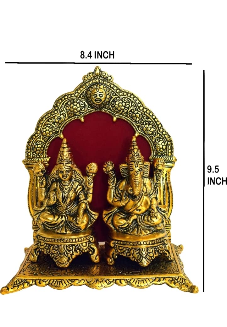 Labhcart Brass Laxmi Ganesh Idol Murti For Diwali Puja Pooja Gift Gifting Home Office Decoration,Golden