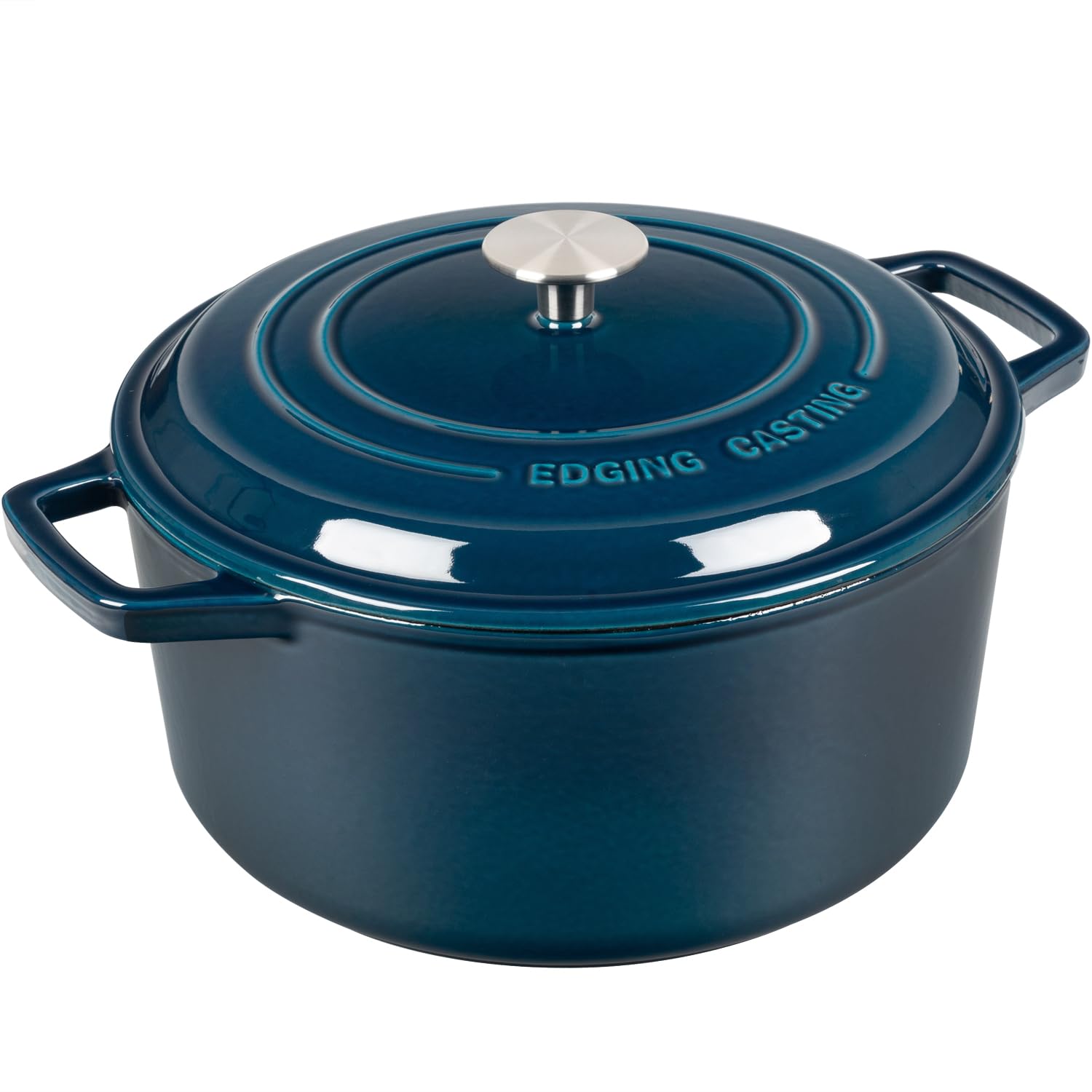 Edging Casting Enameled Cast Iron Dutch Oven Pot With Lid, 7.5-Quart, Round Dutch Ovens, Dual Handle, For Bread Baking, Bread Ov