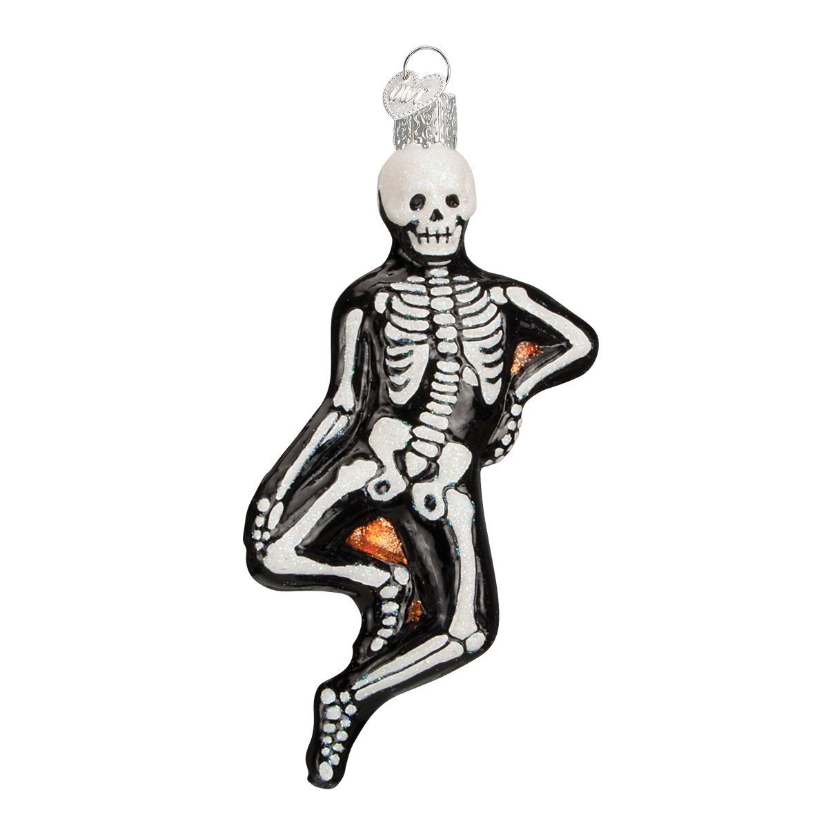 Old World Christmas Halloween Decorations Glass Blown Ornaments for Christmas Tree Mr. Bones, 26066