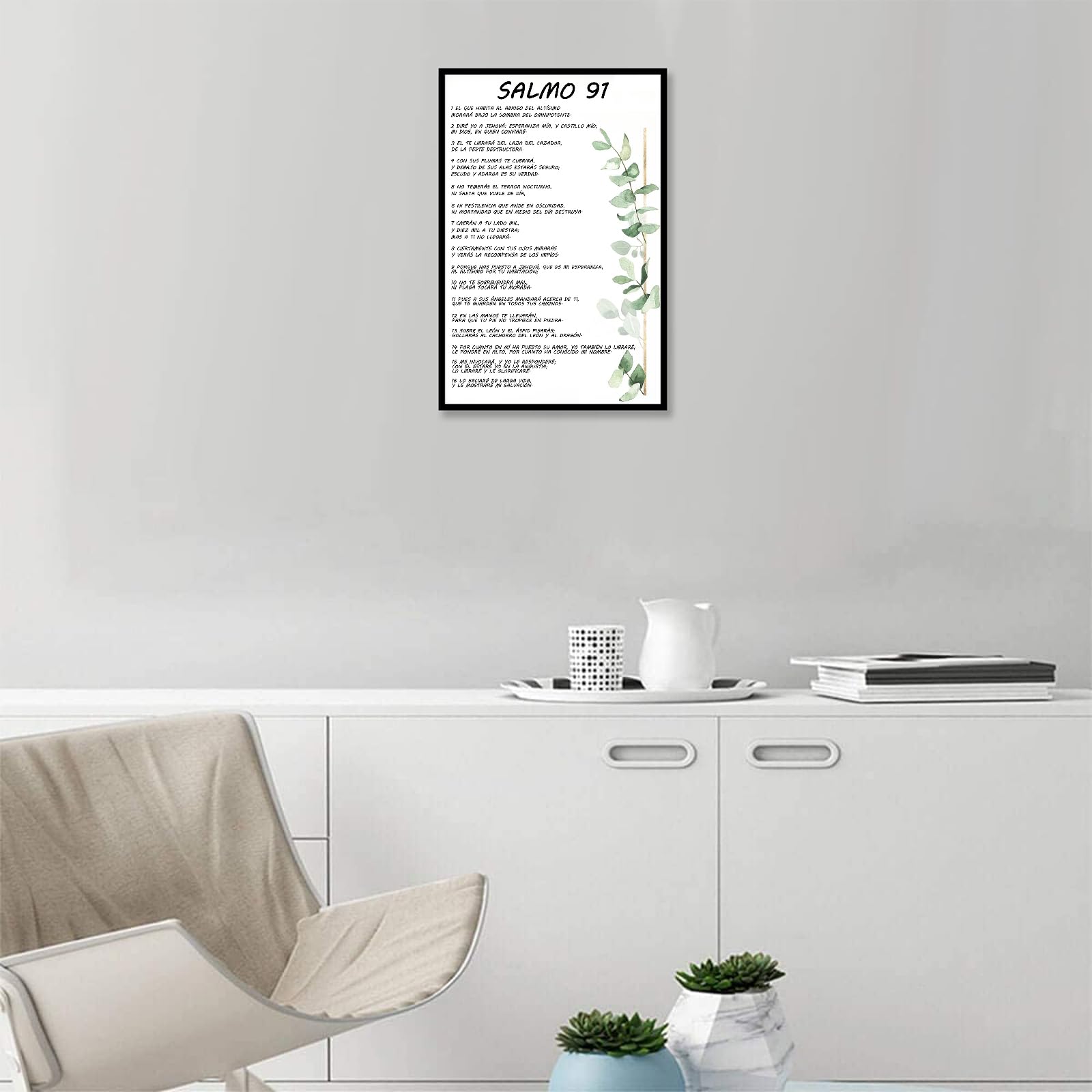 Salmo 91 En Espaol Para Pared Bible Verse Wall Art Scripture Framed Biblical Psalm 91 Canvas Painting Christian Prayer Room Offi