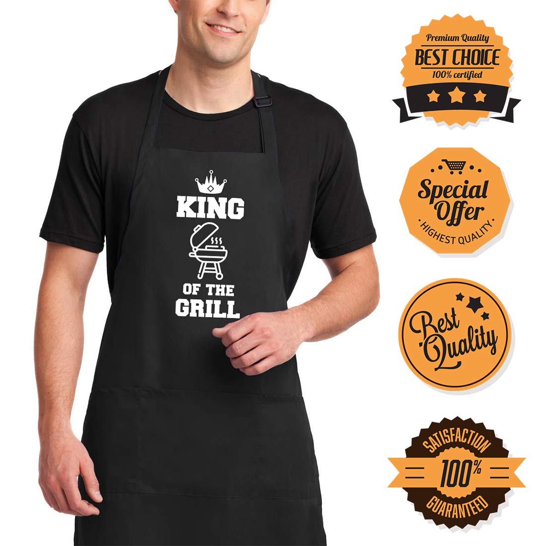 Saukore Funny Aprons For Couple, His And Hers Aprons Set, Kitchen Aprons With 2 Pockets For Cooking Grilling Baking, Anniversary
