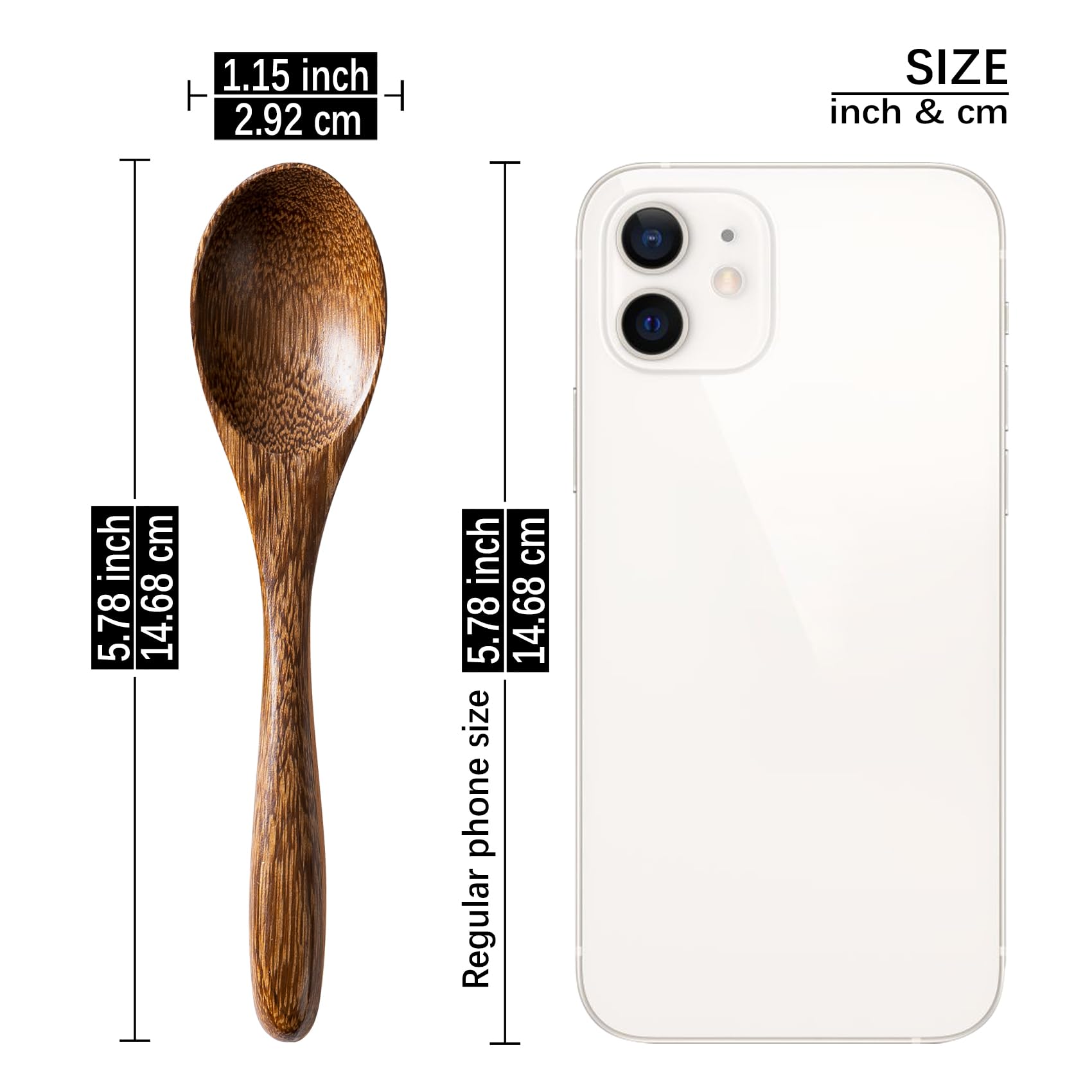 Hefild 7 Pcs Small Wooden Spoons, 5.8 Inch Honey Spoons For Tea, Padauk Wooden Honey Teaspoon For Coffee, Little Tiny Wood Spoon