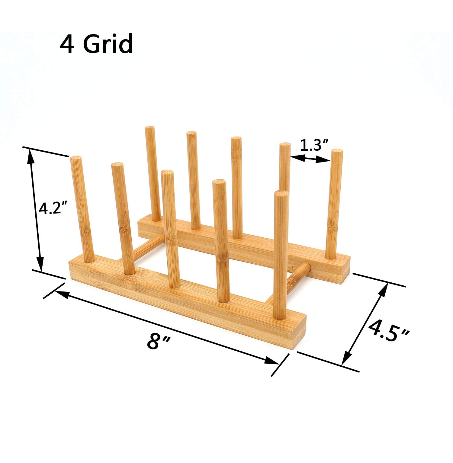 Castuvy 2 Pcs Household Kitchen Natural Bamboo Drain Dish Rack, Multifunctional Cup And Book Storage Rack, 8''(L) X 4.5''(W) X 4