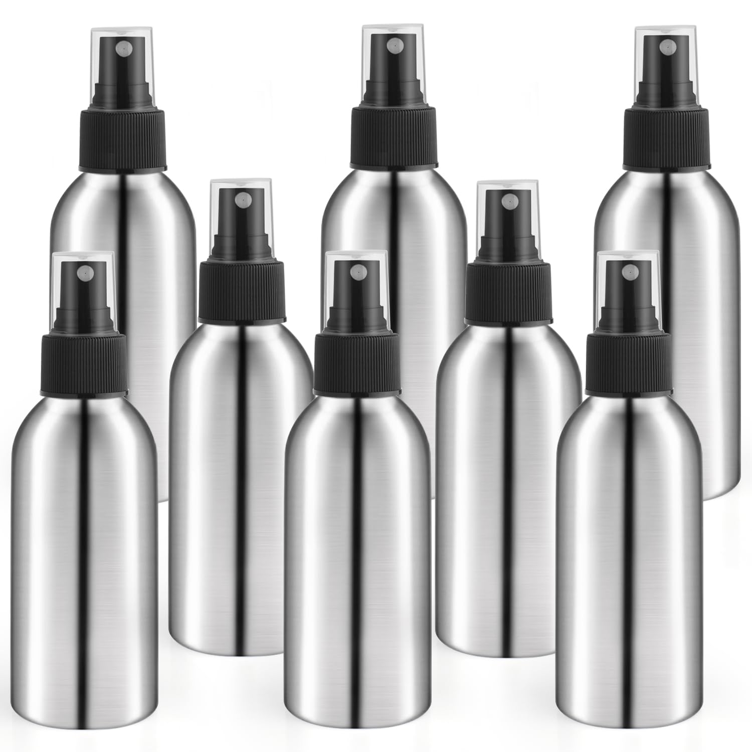 8 Pcs 120Ml/4Oz Aluminum Fine Mist Spray Bottles Reusable Fine Mist Sprayer Bottle Metal Atomizer Cosmetic Storage For Travel To