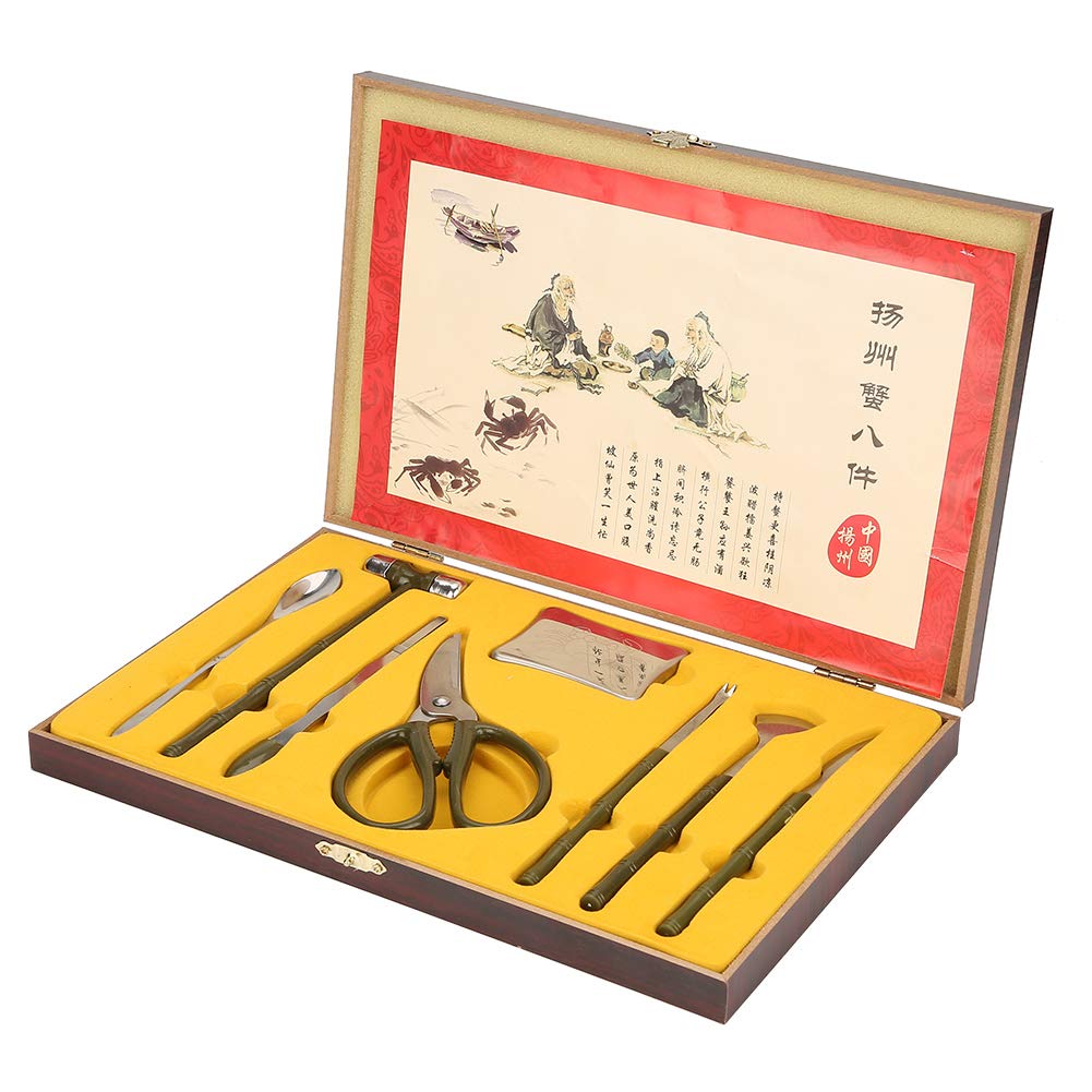 Walfront 8Pcs Lobster Crab Cracker Tools Stainless Steel Seafood Claw Tool Set Crab Crackers Set Gift Seafood Scissors Seafood T