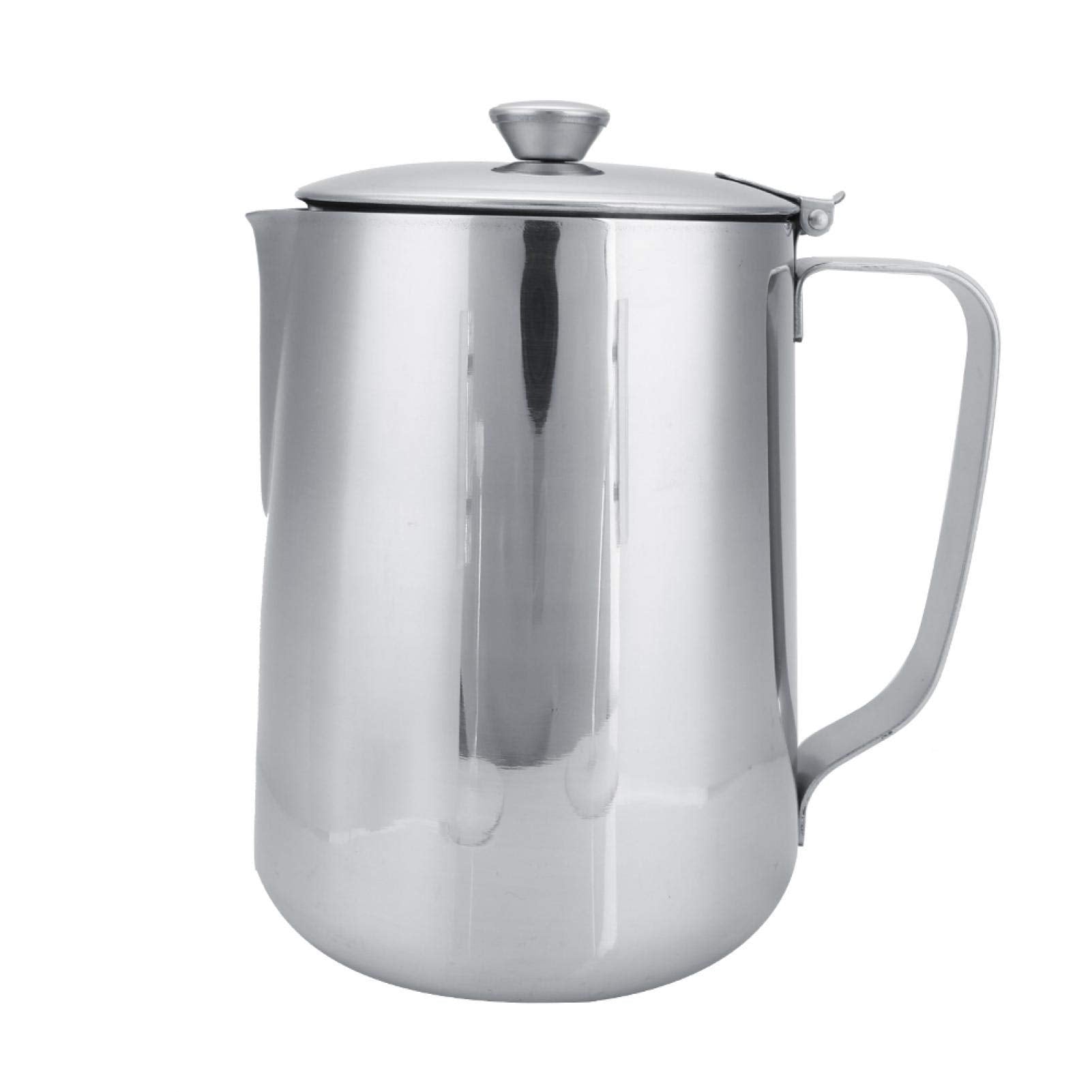 Frothing Pitcher Stainless Steel Coffee Cup Mug Milk Frothing Pitcher Jug With Lid For Latte Coffee Art(1500Ml)