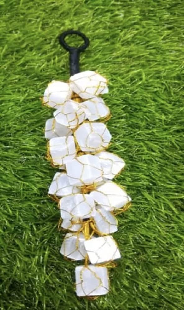 Gemtub Selenite Rough Chunks Vastu Correction Yin Yang Door Hanging For Protection From Negative Energy & Evil Eyes (Selenite)