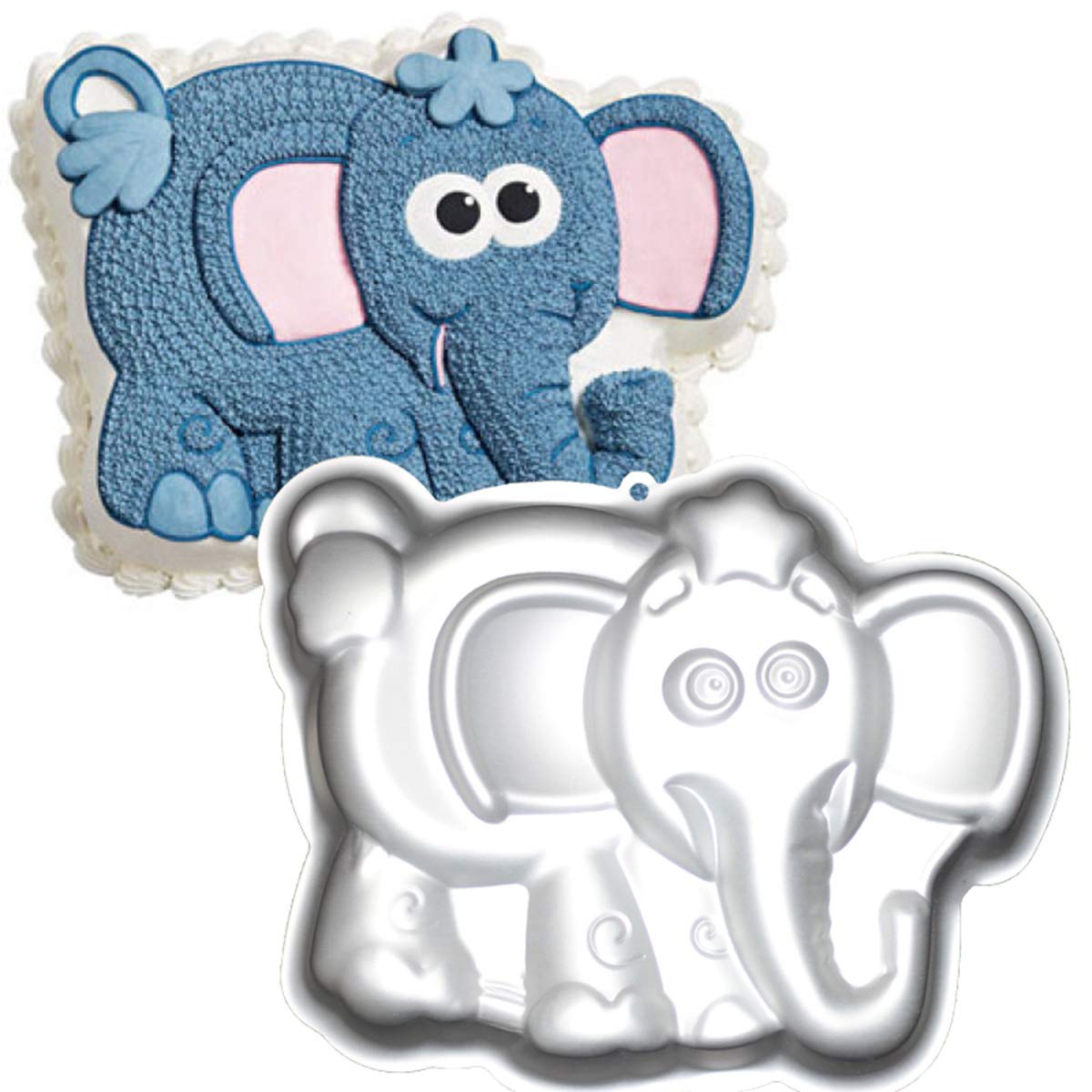 Pormasbenzer 10-Inch Elephant Shaped Cake Pan Mould Aluminum 3D Animal Diy Cake Baking Pan For Birthday, Anniversary, Party, Chr