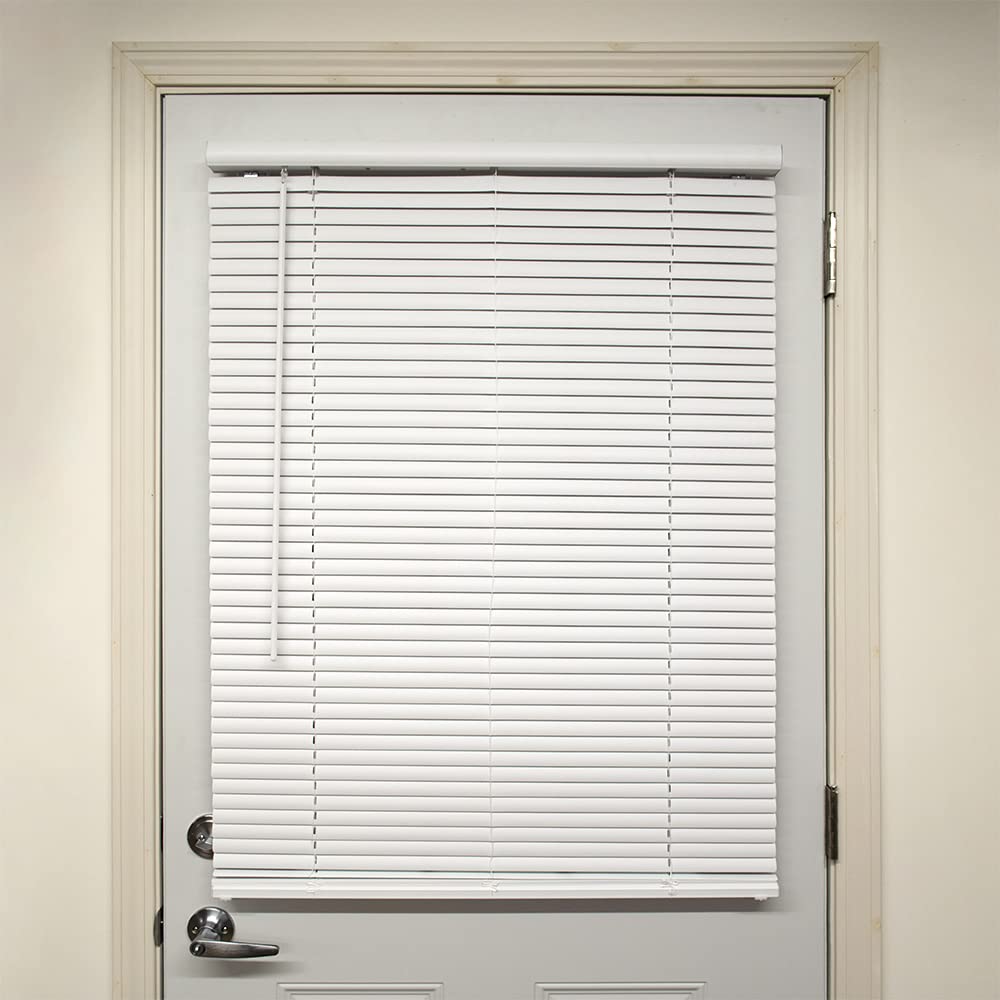 Lumino Magnetic Vinyl Mini Blinds for Doors - 35.25 W x 72 H, Over 400 Custom Sizes Starting at $29.97, No Tools, Easy Install, 