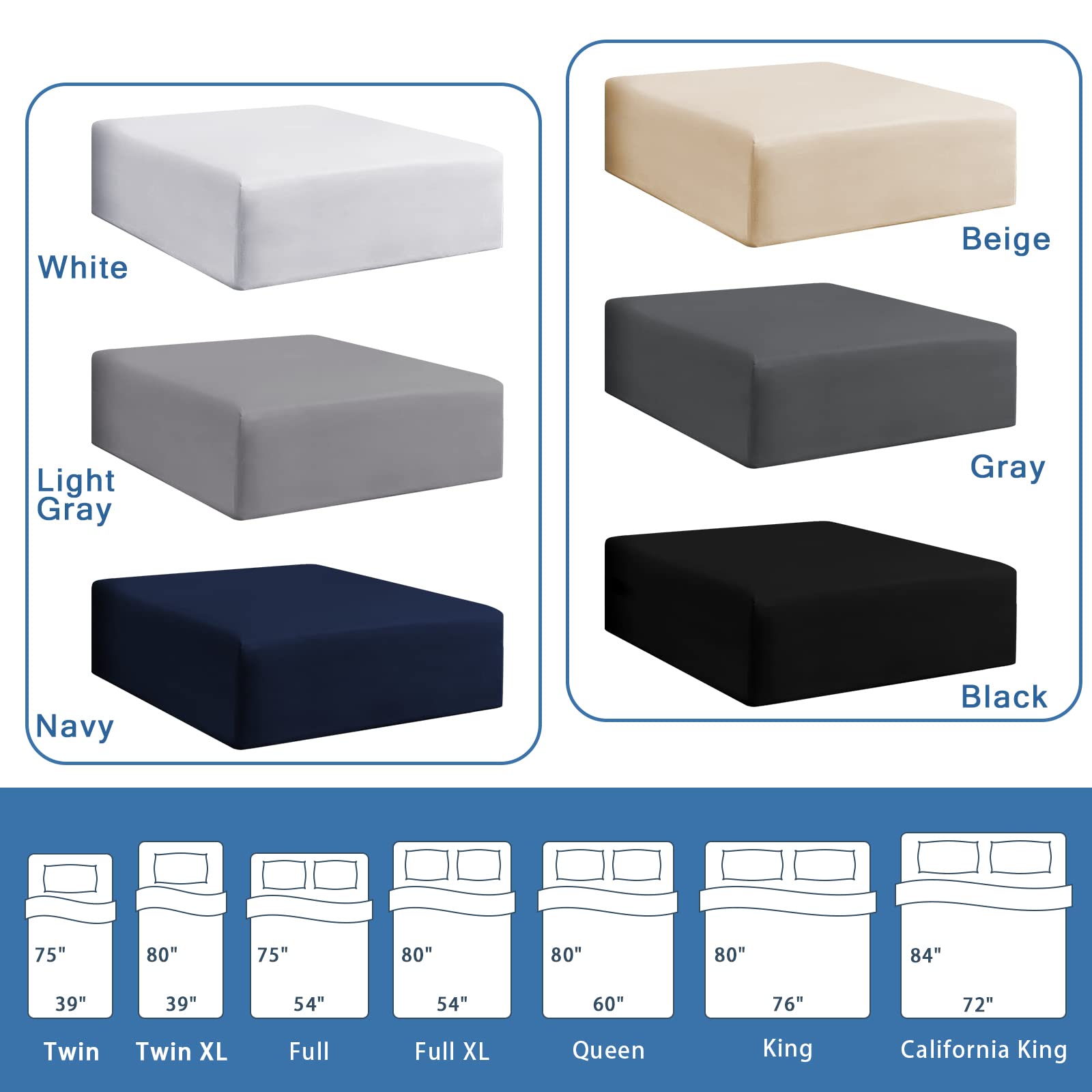 Bedecor Queen Fitted Sheet Only 21 inch Extra Deep Pocket Light Gray Bottom Bed Sheet  Soft Breathable Stay in Place for Pillow Top Mattress Thick Mattress