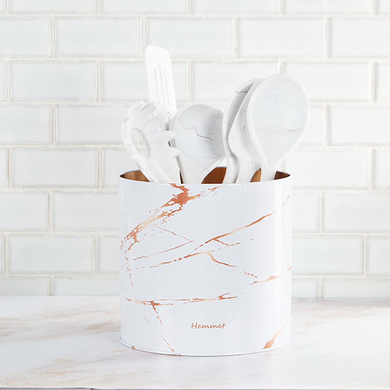 Kitchen Essentials Kitchen Utensil Holder For Countertop Organizer 6.5'' Large Cooking Utensil Crock Farmhouse Utensil Caddy Mod