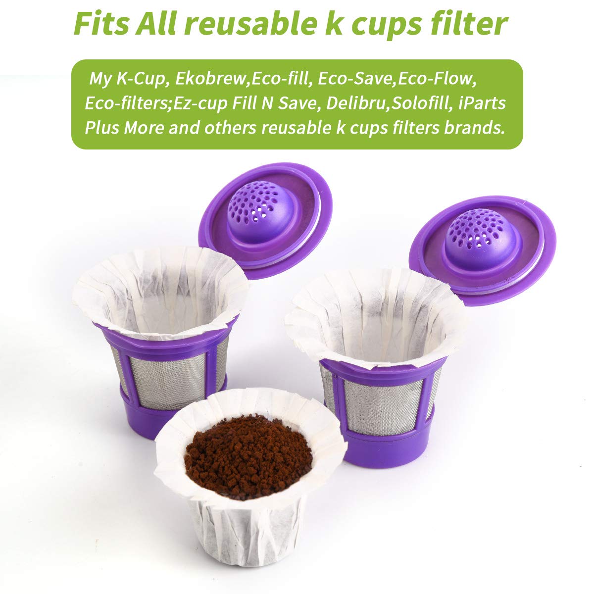K cup Coffee Paper Filters Disposable for Reusable K Cup Filters  Disposable Keurig K Cup Filters  Compatible with Keurig Single Serve Filter Brands (200  NO Lid)