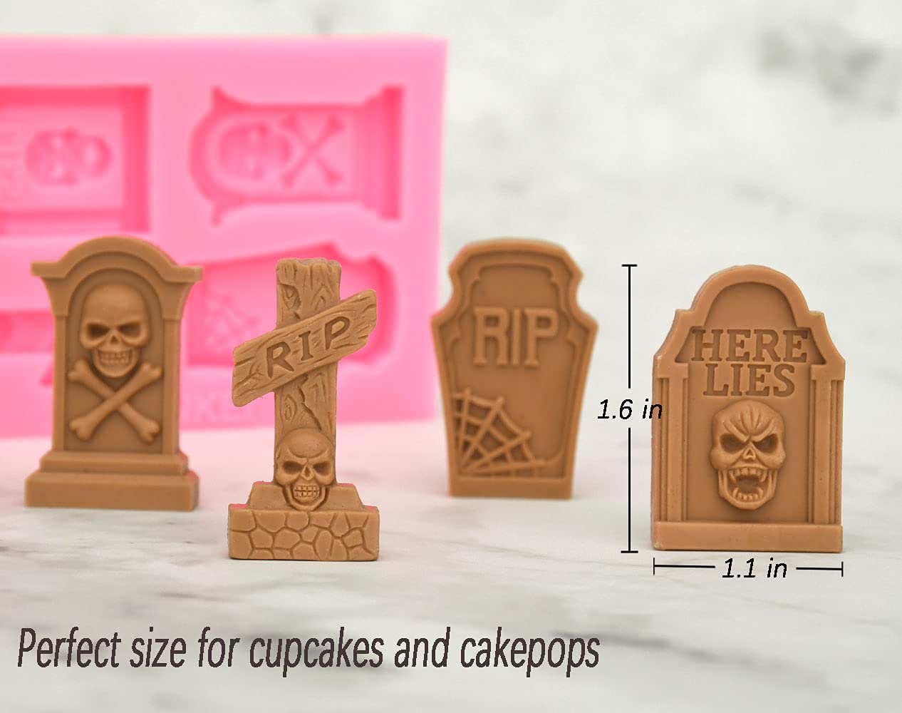 Halloween Mold Silicone Halloween Tombstone Mold Halloween Candy Chocolate Mold Halloween Skull Mold