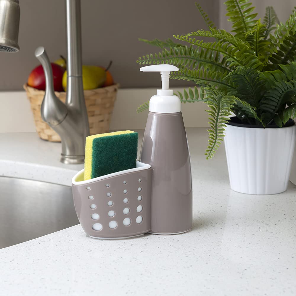 Home Basics 20 Oz Bathroom Sponge Holder For Kitchen Sink Countertop Soap Dispenser