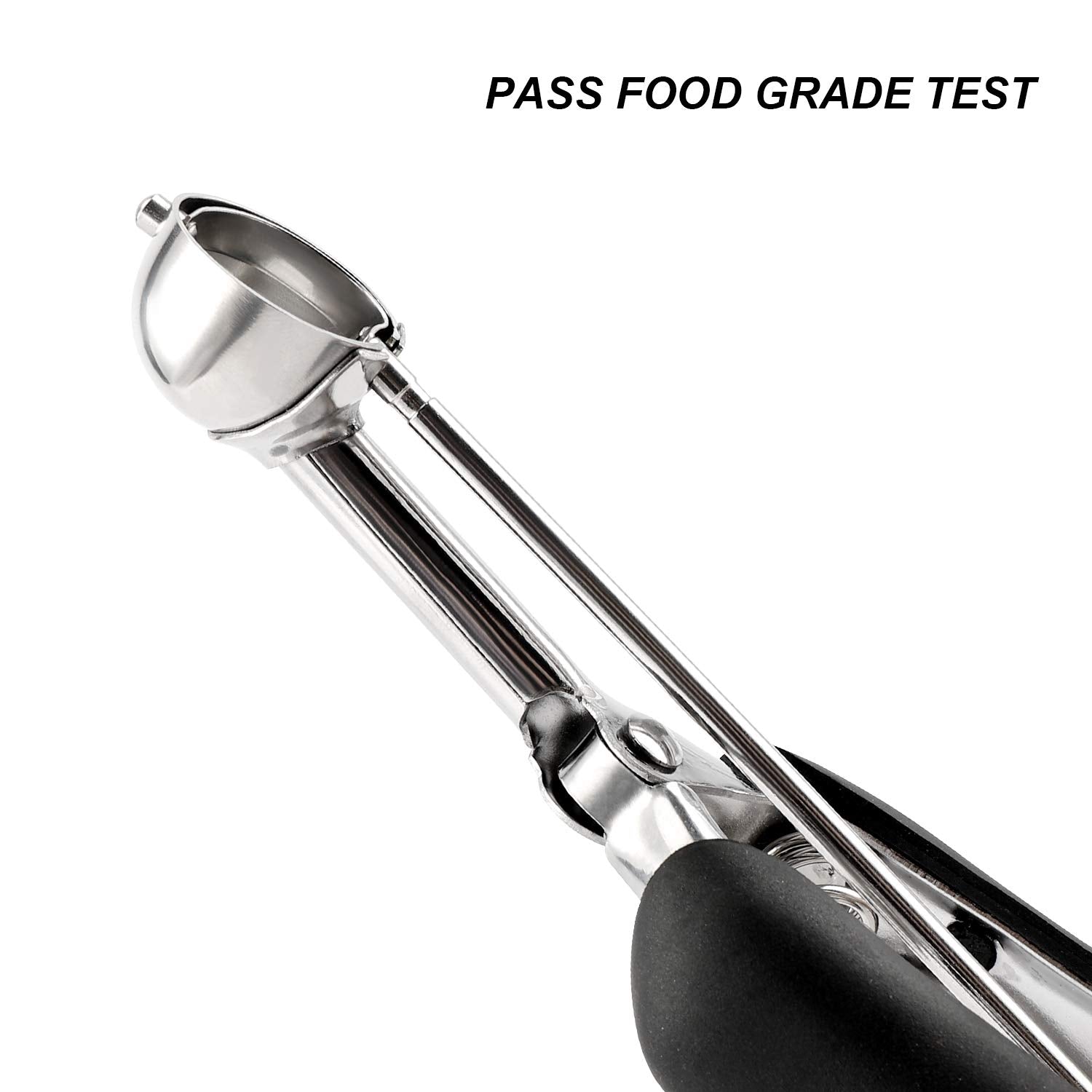 TJ POP Extra Small Cookie Scoop - 1 tsp, 25MM Stainless Steel, Quick Trigger Release, Soft Grips, Mini Ice Cream & Melon Baller