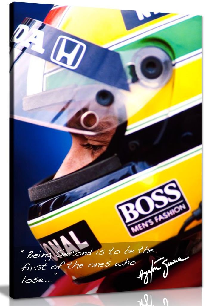Ayrton Senna Quote F1 Canvas Wall Art Picture Print (12X8In)
