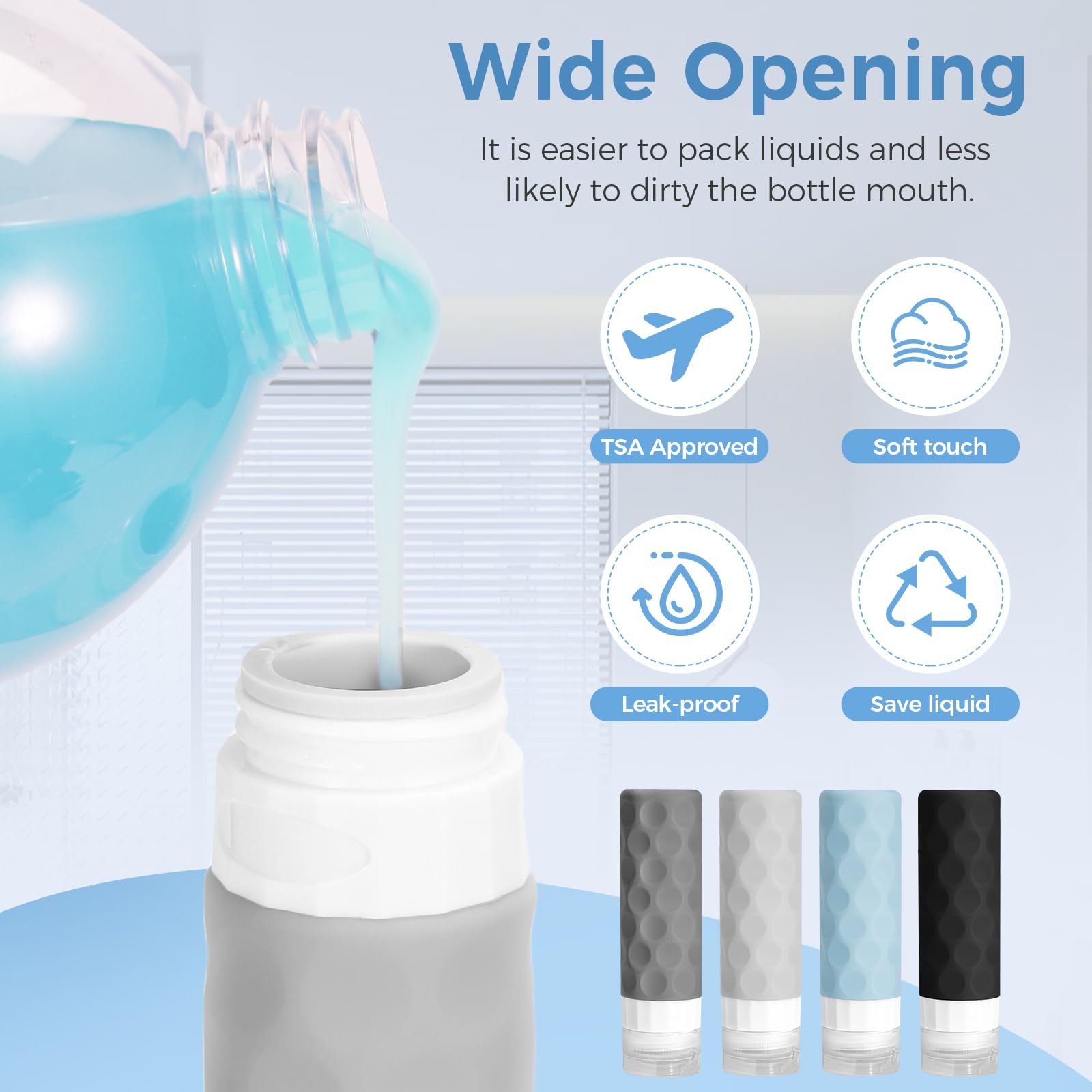 Silevoler 16Pack Travel Bottles For Toiletries, Tsa Approved Travel Size Containers Set, Leak Proof Refillable Liquid & Creams T