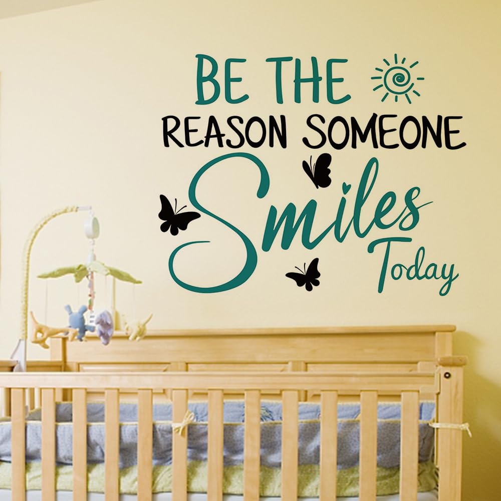 SUPERDANT Inspirational Quotes Wall Stickers Be The Reason Someone Smiles Today Vinyl Saying Decals Vinyl Wall Art Decal Positiv