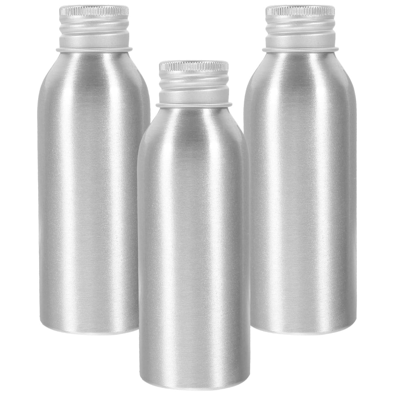 3Pcs Aluminum Bottle, Silver Essential Oil Bottles Empty Cosmetic Storage Jar for Shampoo Lotion Perfume Soap