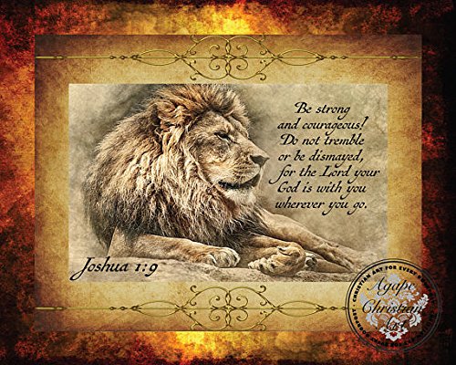 Be Strong & Courageous | Joshua 1:9 | Christian Wall Art (11X14)