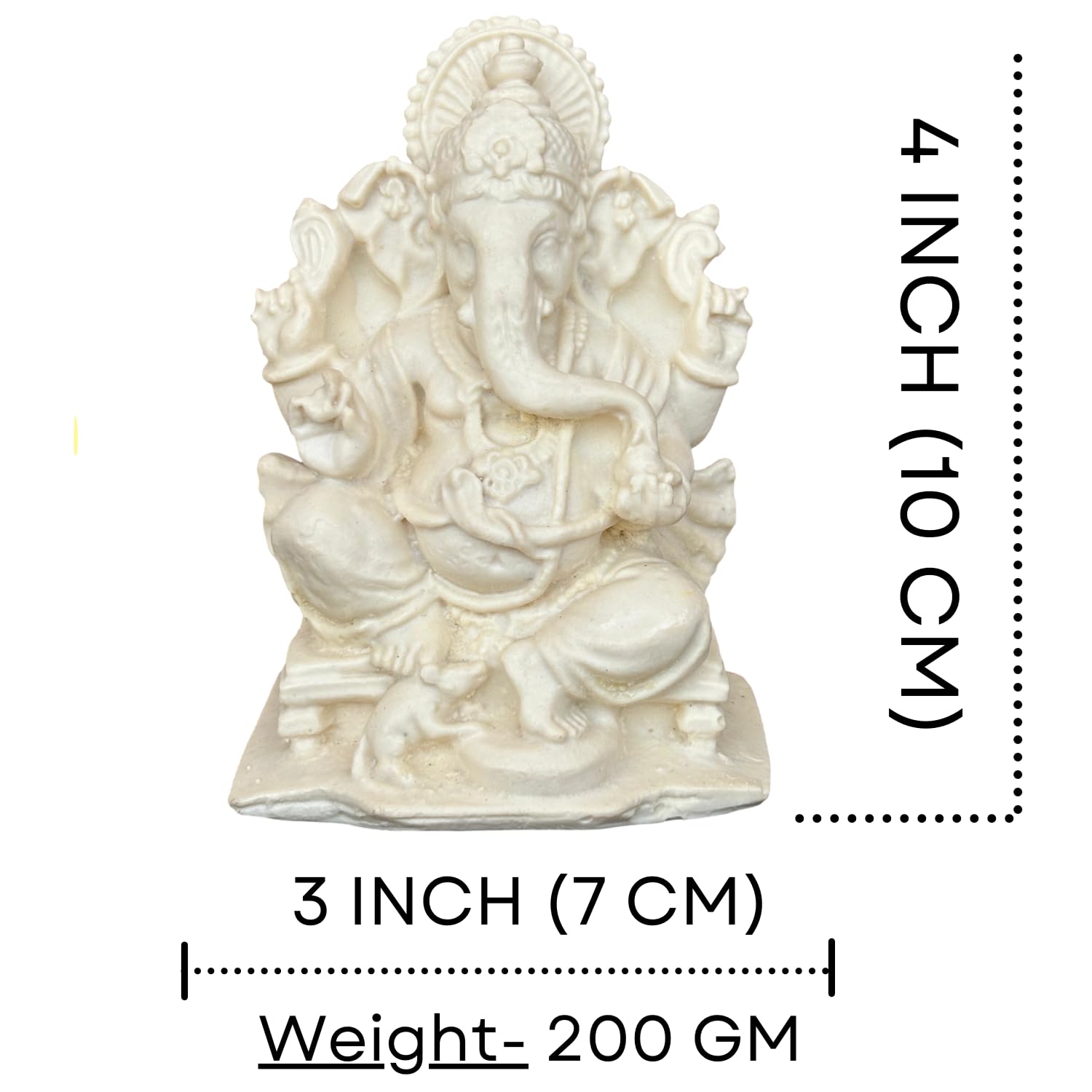 Salvus App Solutions Elegant Marble Dust God Laxmi-Ganesha Statue - Divine Blessings And Auspicious Dcor (White_3X4 Inch)