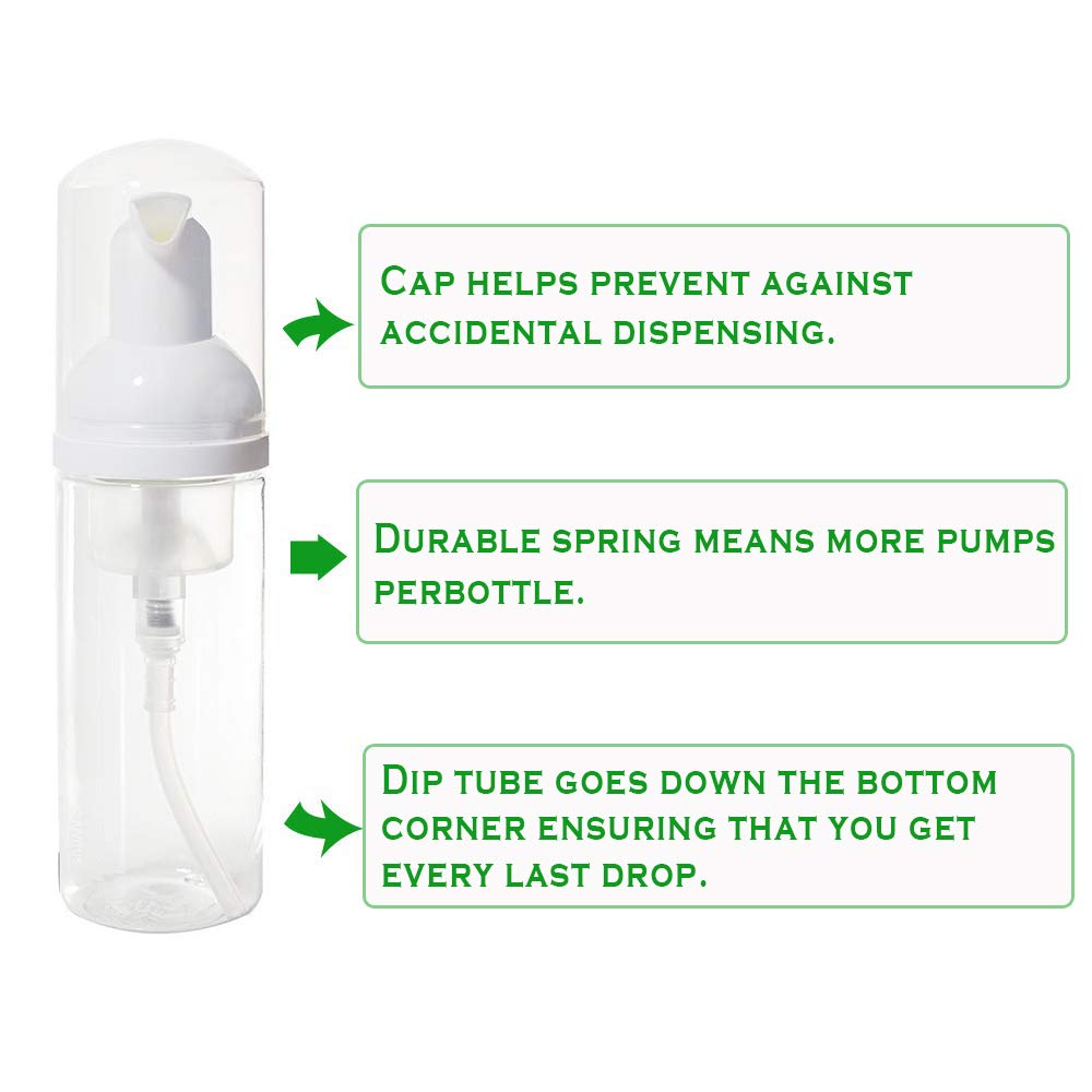 12 Pcs Empty Bottle Travel Soap Bottle  Plastic Foam Dispenser Bottle  Mini Foaming Soap Pump Dispenser for Cleaning  Travel  Cosmetics Packaging (50 ML)