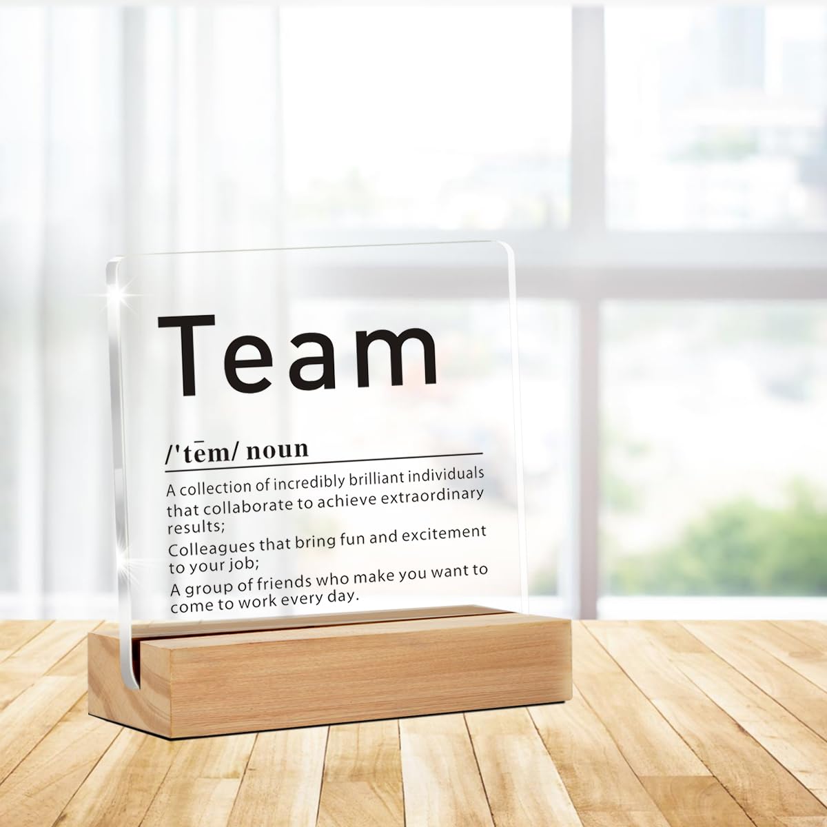 Brkpy Office Gifts for Women & Men, Work Decor, Team Definition Clear Acrylic Sign, Grinch Office Decorations for Desk & Table