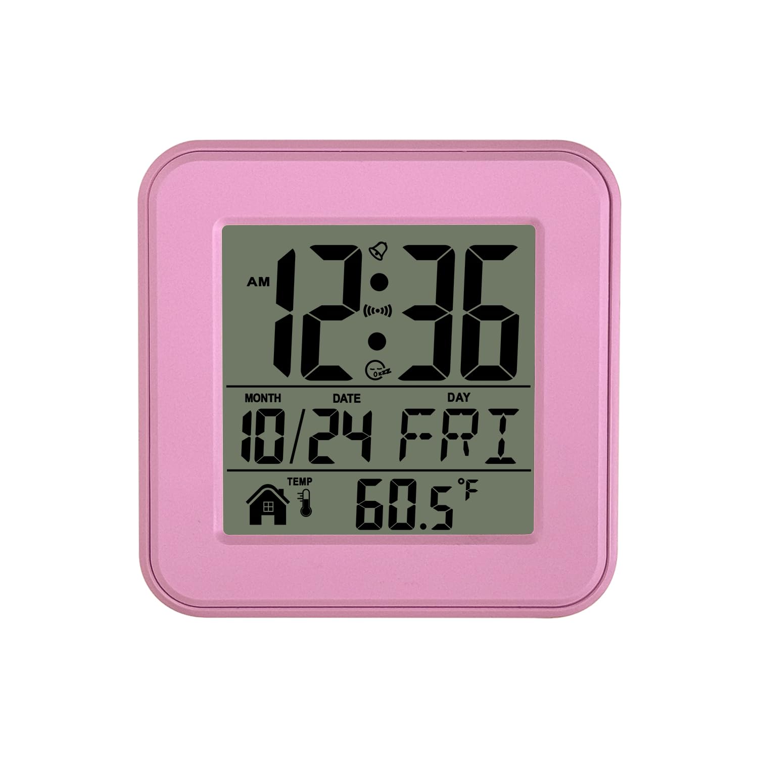 jomparis Small Digital Alarm Clock Battery Operated with Backlight Countdown for Bedroom Kids Room-Pink
