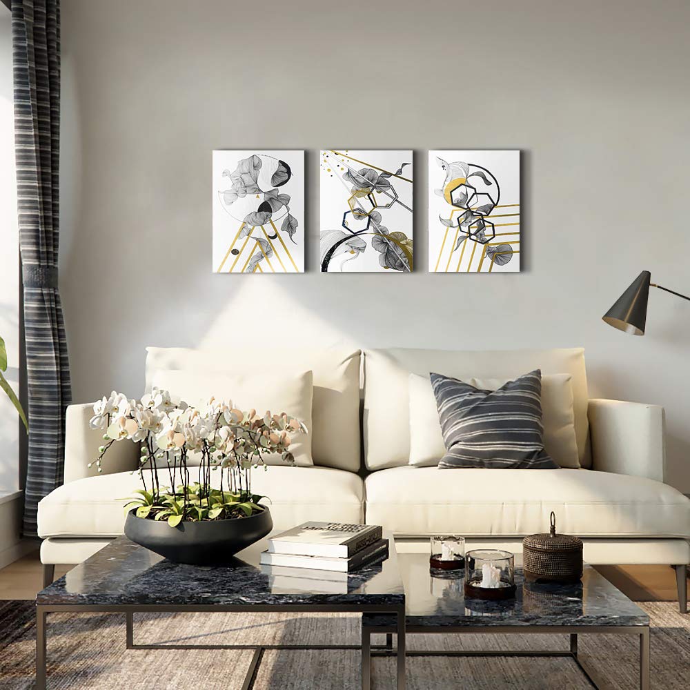 Modern Abstract Painting Canvas Wall Art For Living Room Wall Artworks Bedroom Decoration, 3 Piece Framed Office Kitchen Bathroo