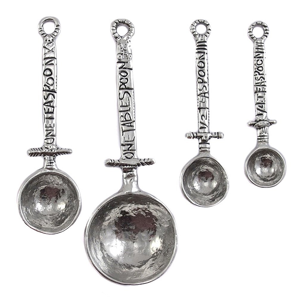 Crosby & Taylor Pewter Measuring Spoons Set with Display Post - Celtic Design