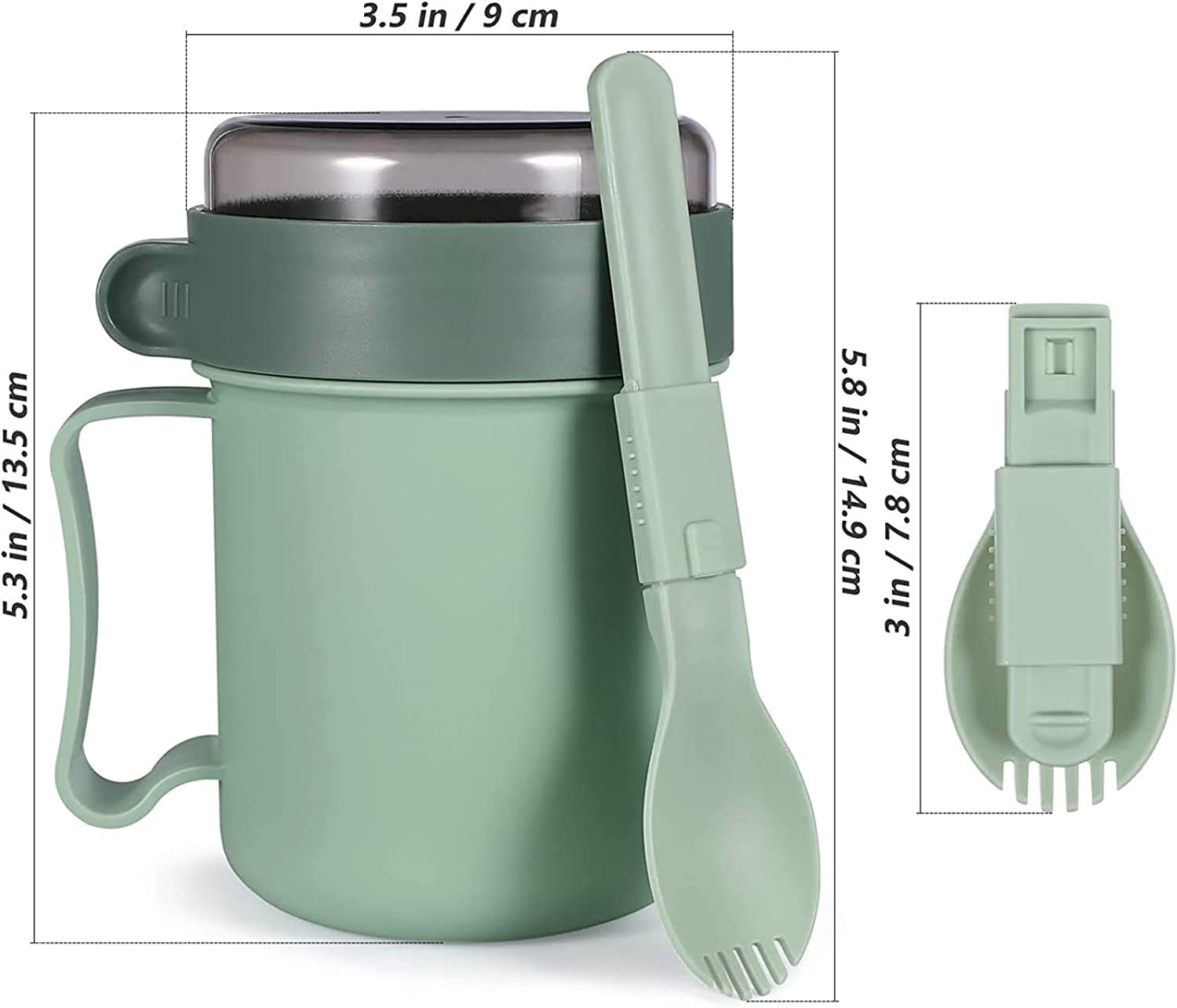 Sunshno Soup Mug With Lid And Scoop,18 Ounce Microwave Soup Mugs Food Flasks Oven Milk Cup Food Jar Container For Breakfast Soup