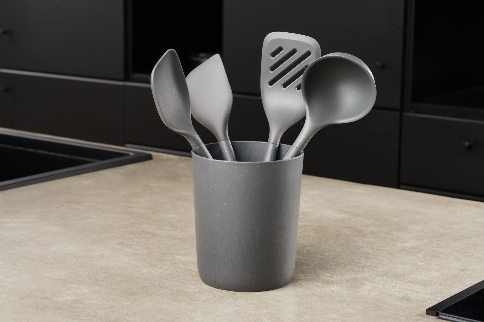 Zyliss 5 Piece Utensil Set With Storage Tube - Kitchen Set With Utensil Organizer - Small Kitchen Utensils Set - Includes Large