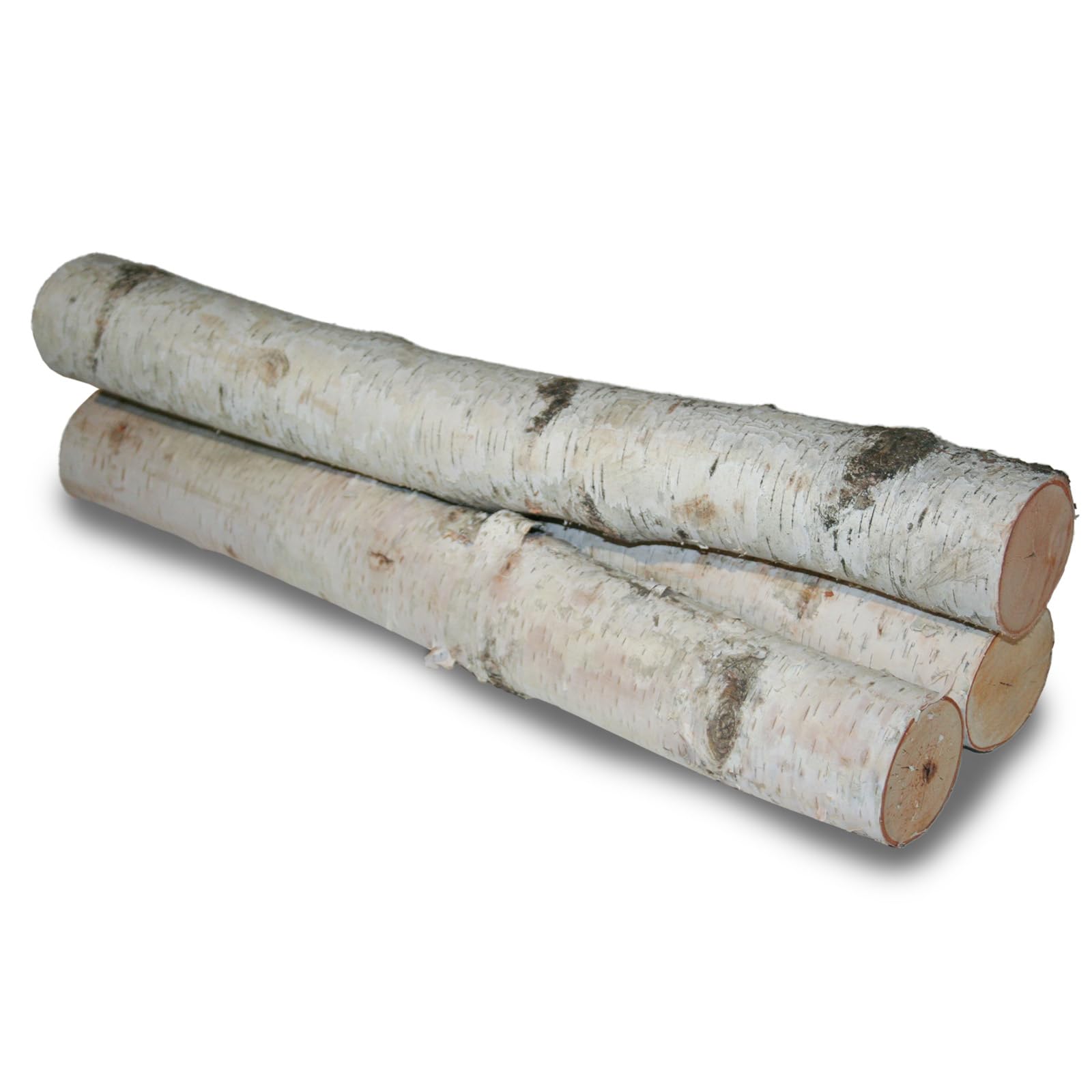 Wilson White Birch Fireplace Large Long Logs, 23-24'' L X 3-4'' D (Set Of 3)