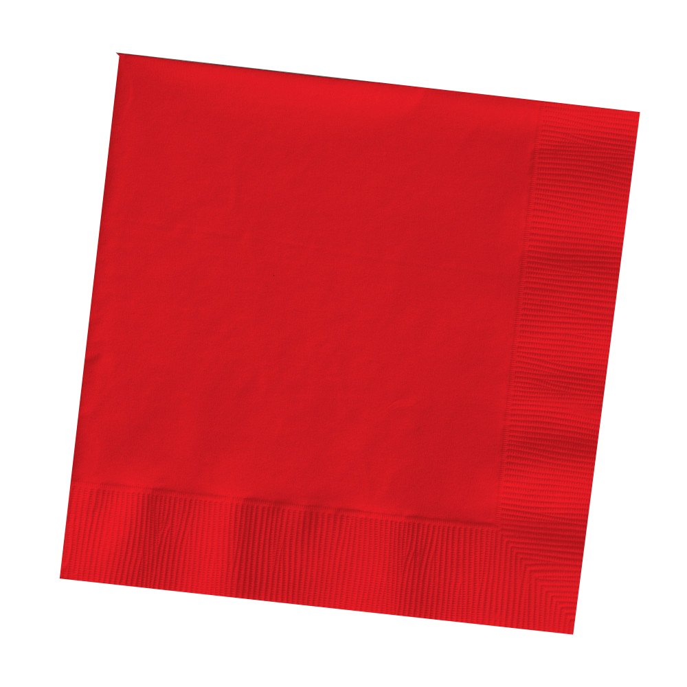 Creative Converting 200-Count Touch Of Color Paper Beverage Napkins, Classic Red