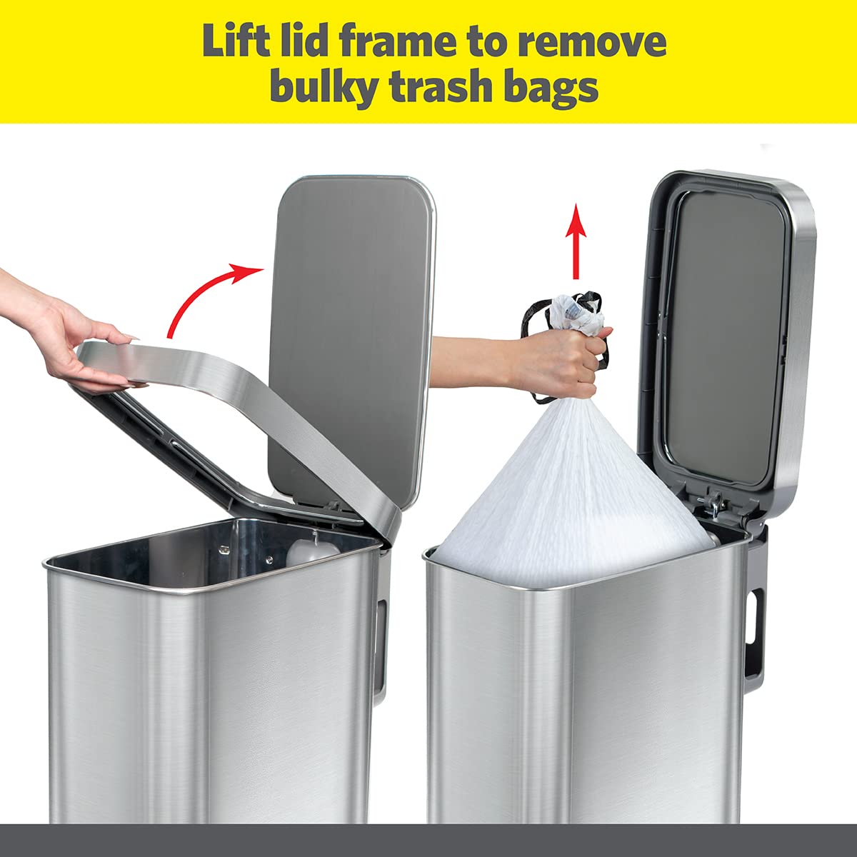 Glad Slim Trash Can With Clorox Odor Protection - Narrow Kitchen Garbage Bin With Soft Close Lid, Step On Foot Pedal And Waste B