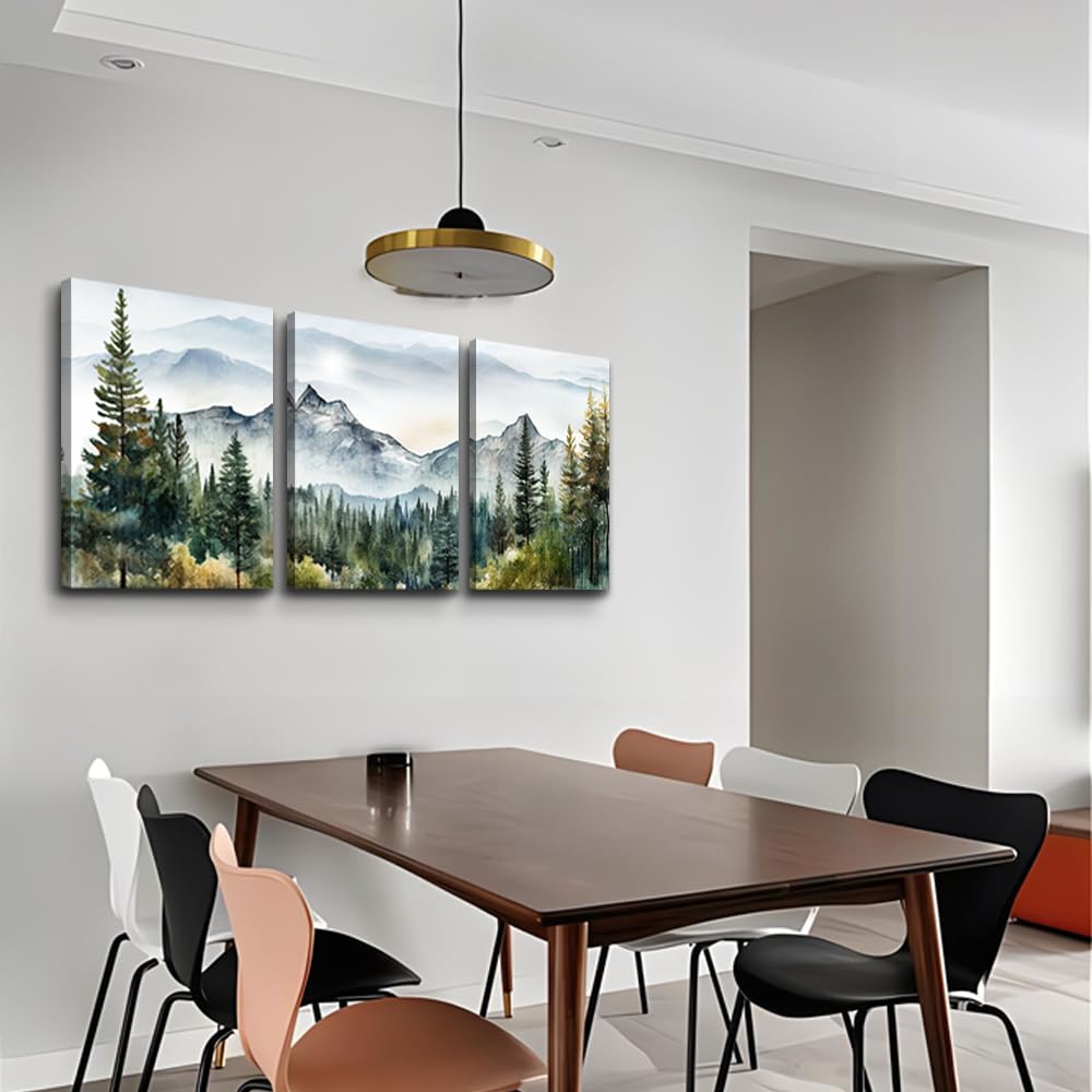 Mhartk66 Wall Art For Living Room Modern Wall Decor For Bedroom Office Decor Abstract Mountain Forest Landscapes Ink Painting 3