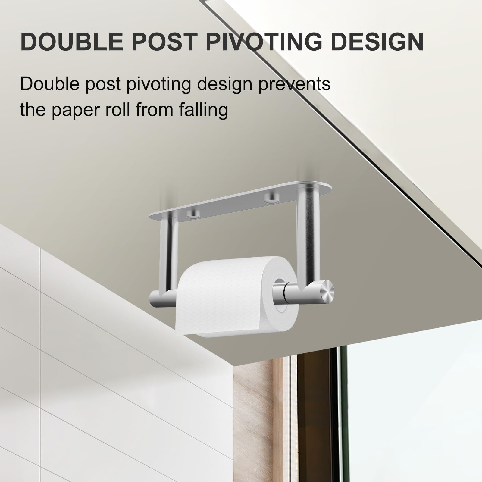 Setsail Toilet Paper Holder Adhesive Or Screw-In Brushed Nickel Bathroom Toilet Paper Roll Holders Wall Mount Stainless Steel Ti