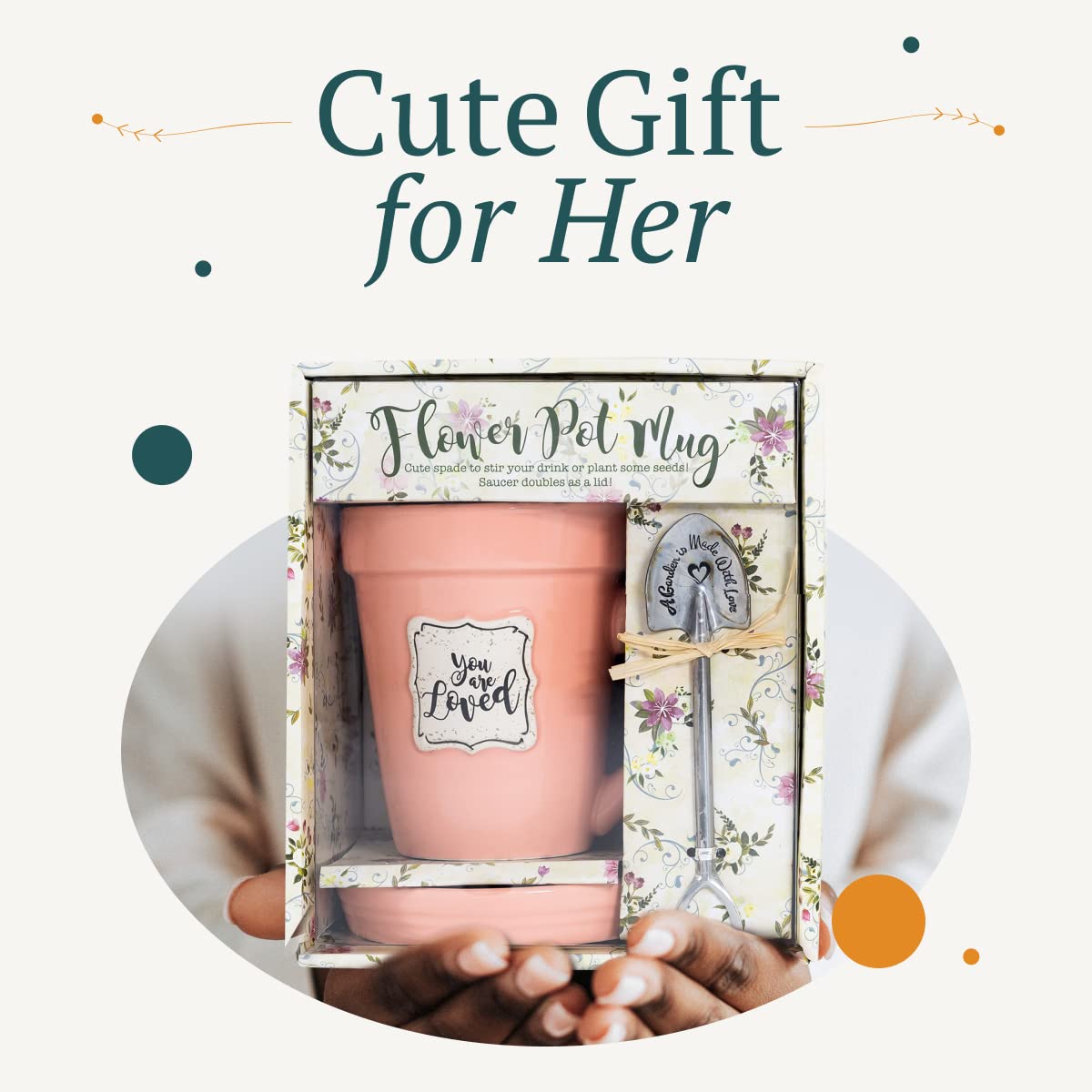 Divinity Boutique Peach Flower Pot Mug - You'Re Loved