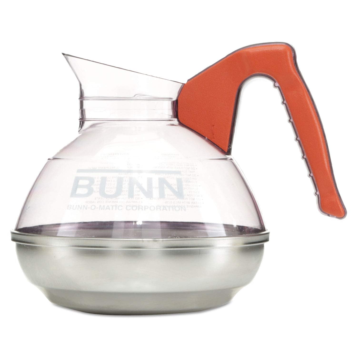 Bunn-O-Matic 061010101 12-Cup Unbreakable Decanter, Decaf, Orange Handle