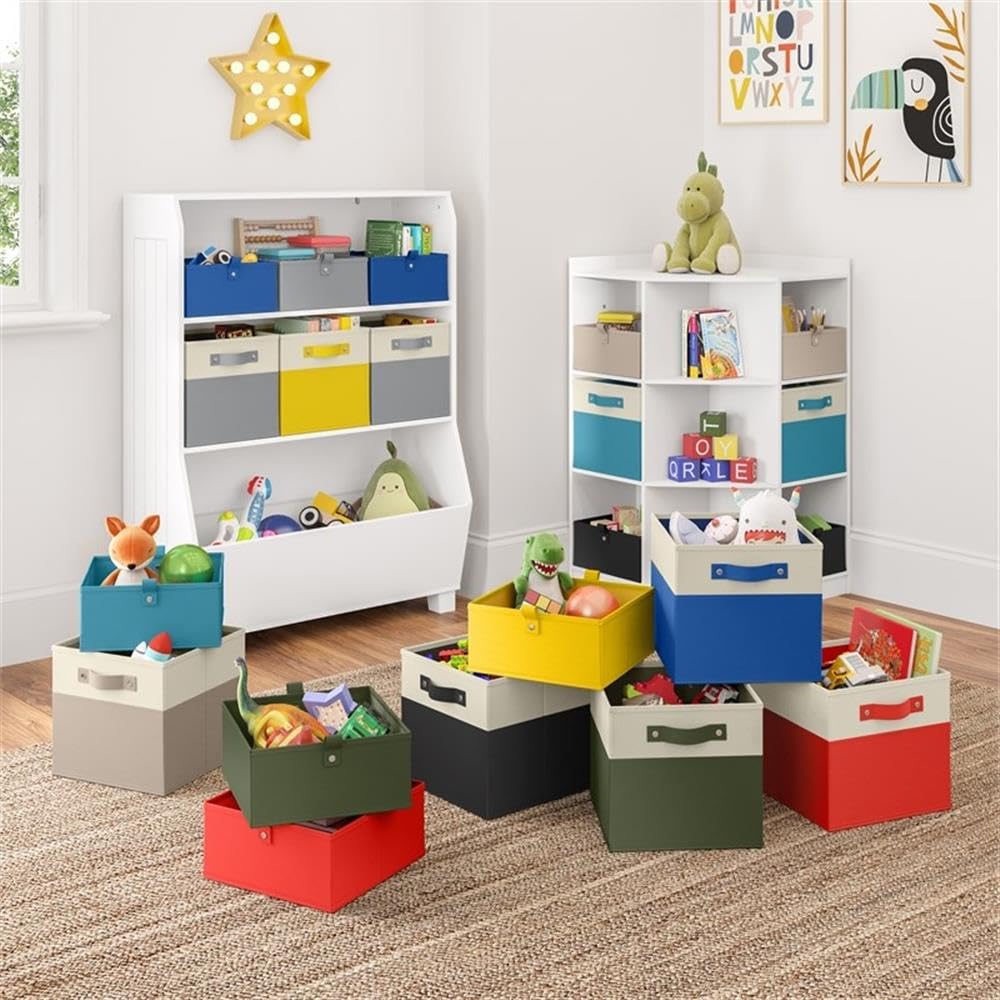 Riverridge Kids 2Pc 10.5In W X 5In H Folding Storage Bin Set - Turquoise