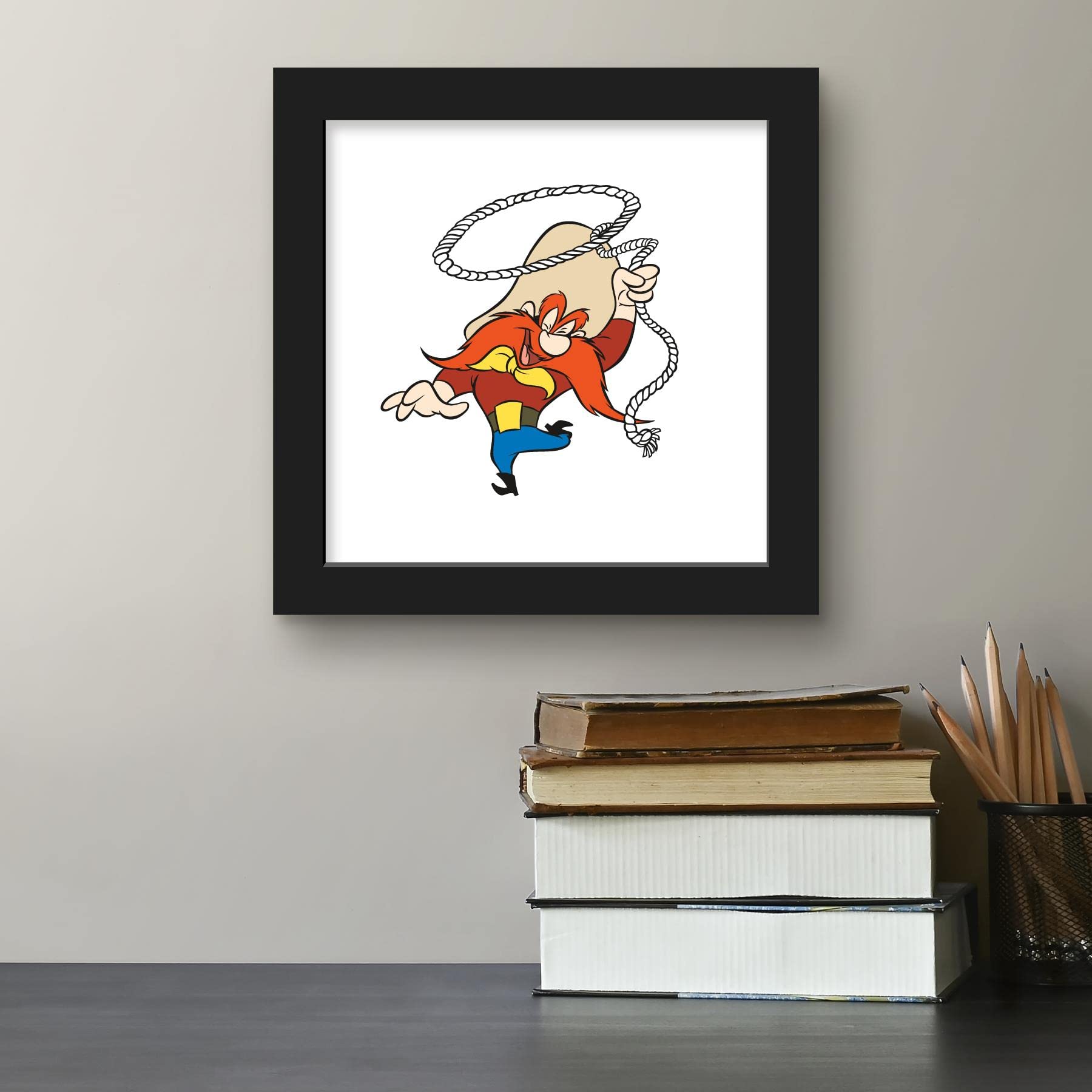 Trends International Gallery Pops Looney Tunes - Classic Yosemite Sam Wall Art, Black Framed Version, 12'' X 12''