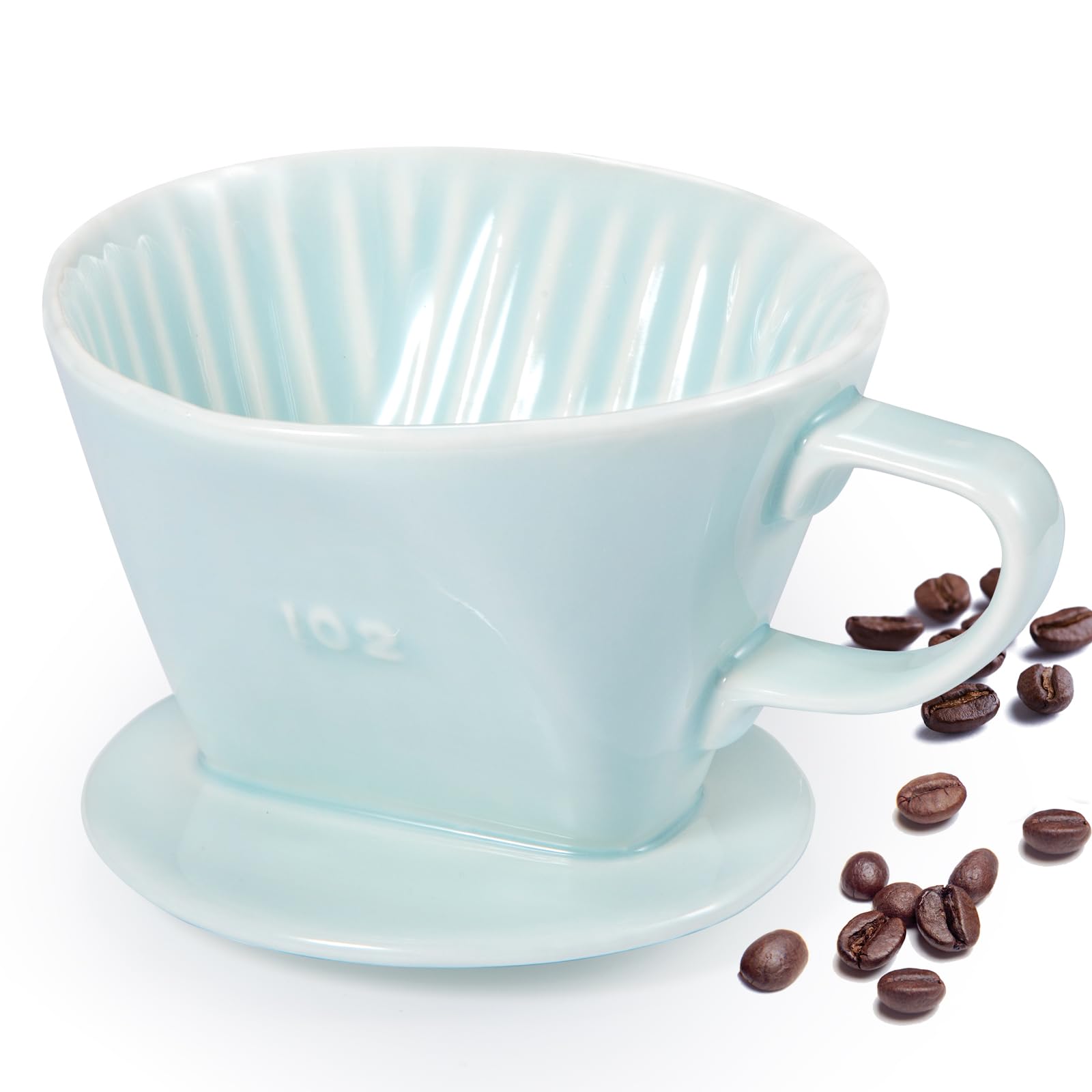 Noarixa Pour Over Coffee Dripper, Ceramic Pour Over Coffee Maker With 3 Holes Flat Bottom, Easy Manual Brew Maker, Porcelain Slo