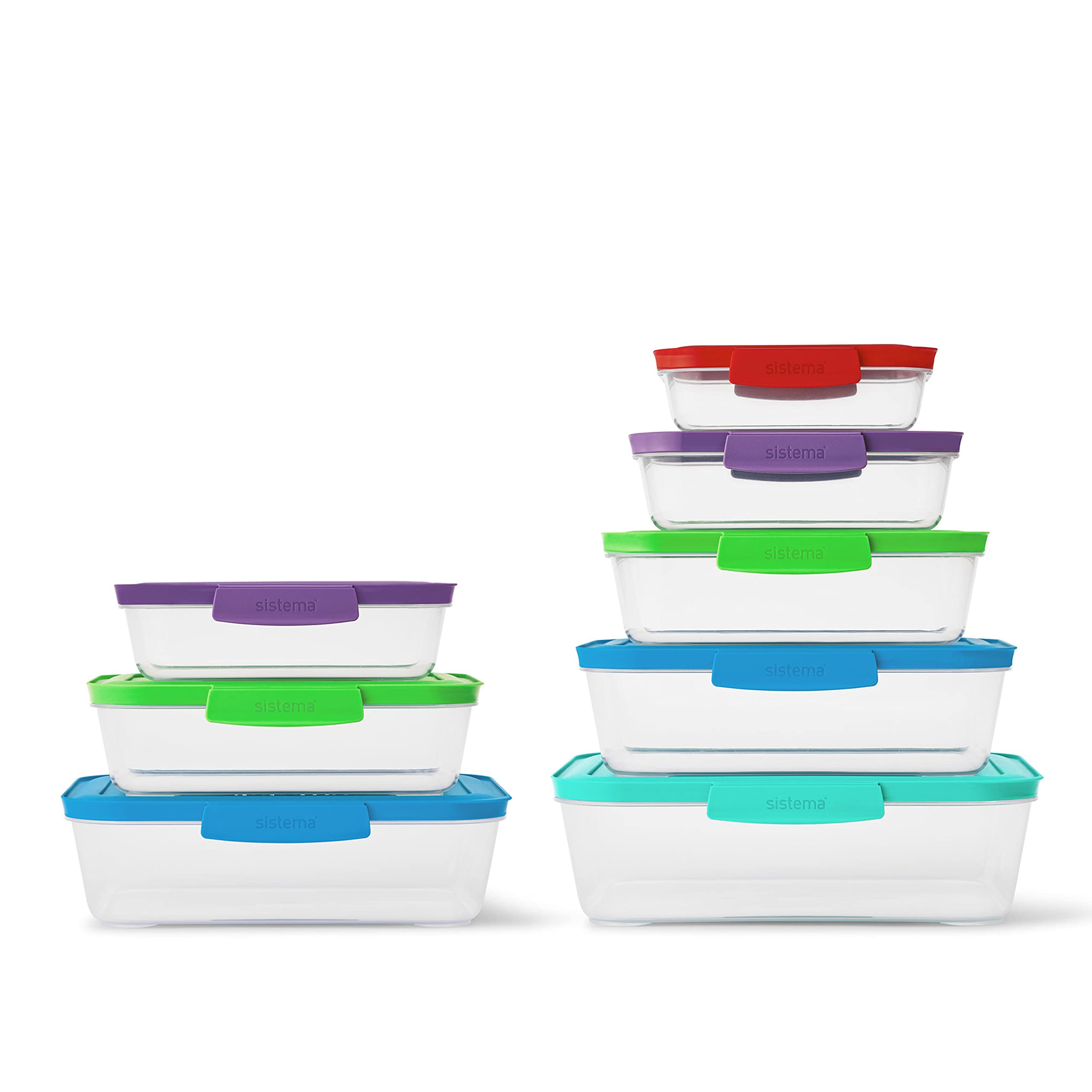 Sistema Nest It Food Storage Containers With Lids, Multicolor, (Pack Of 8)