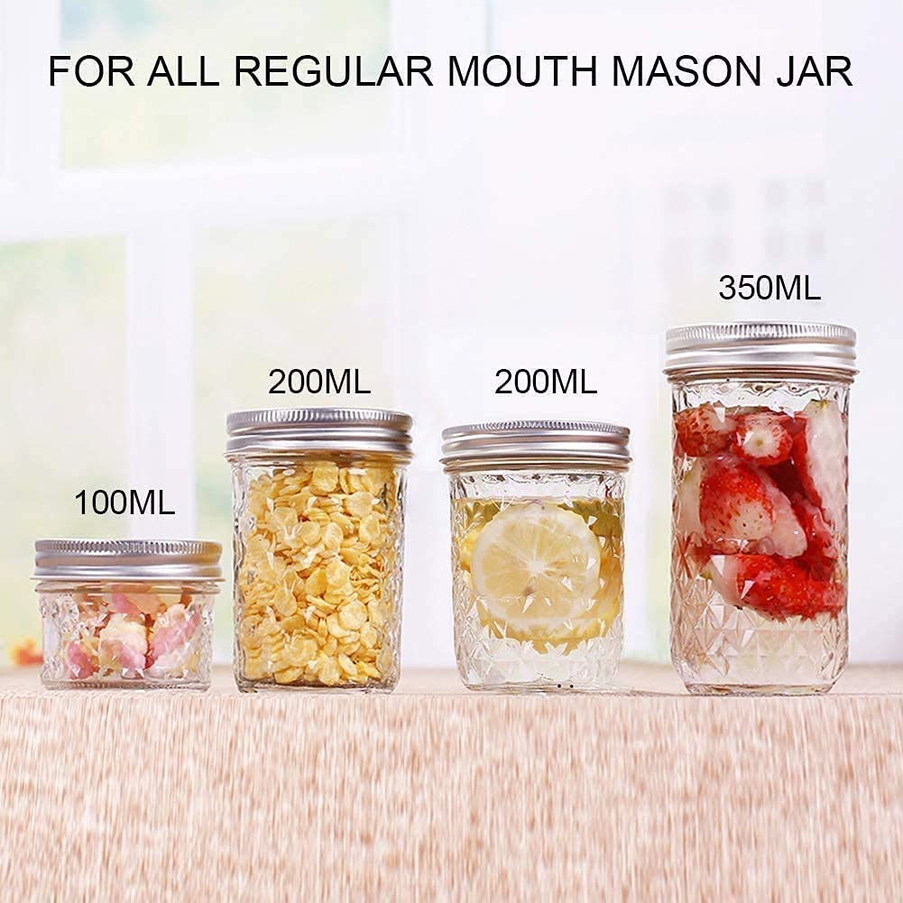 100-Count, Regular Mouth Canning Lids For Ball, Kerr Jars - Split-Type Metal Mason Jar Lids For Canning - Food Grade Material, 1