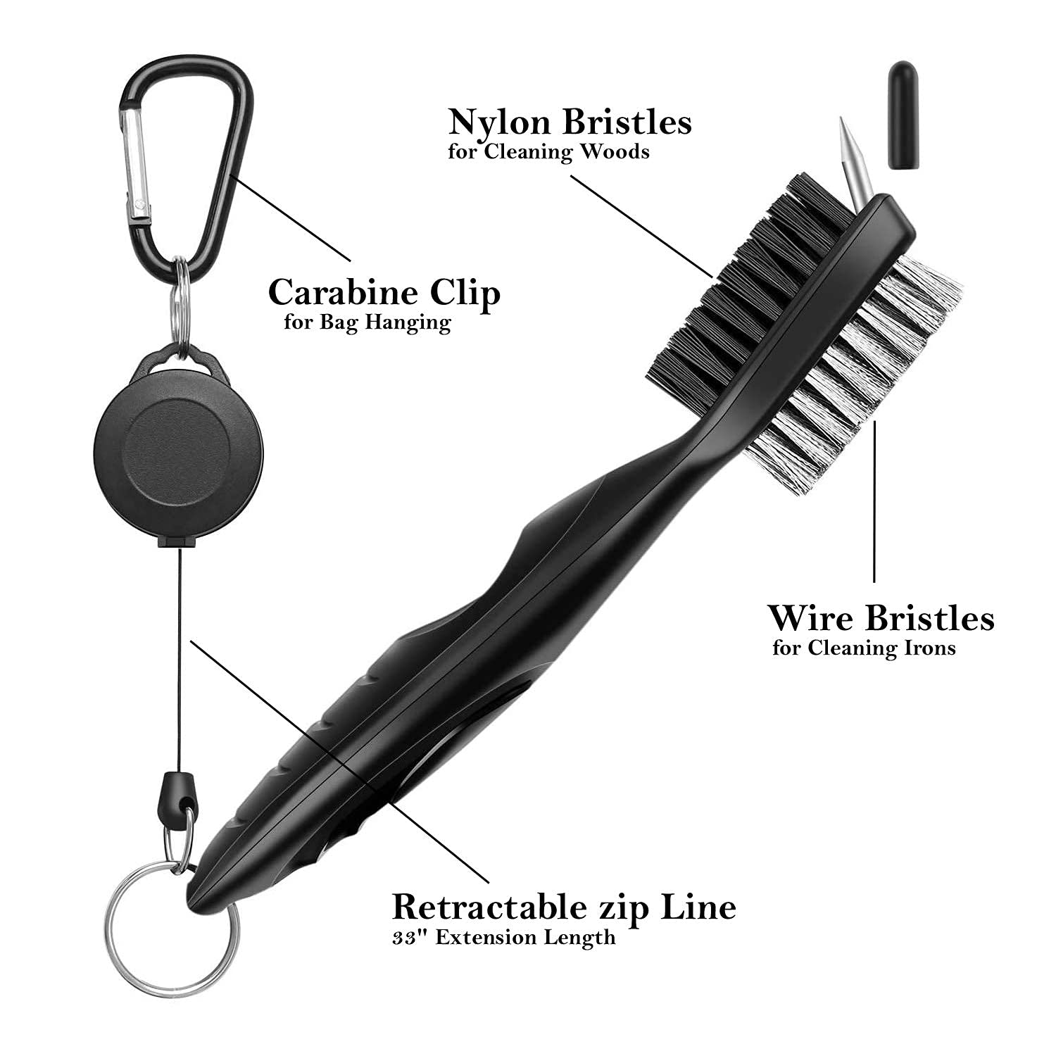 Favritt Golf Towel For Golf Bag With Clip And Accessories Set Golf Cleaning Brush Golf Club Cleaner Golf Gift For Men ,Women, Ch