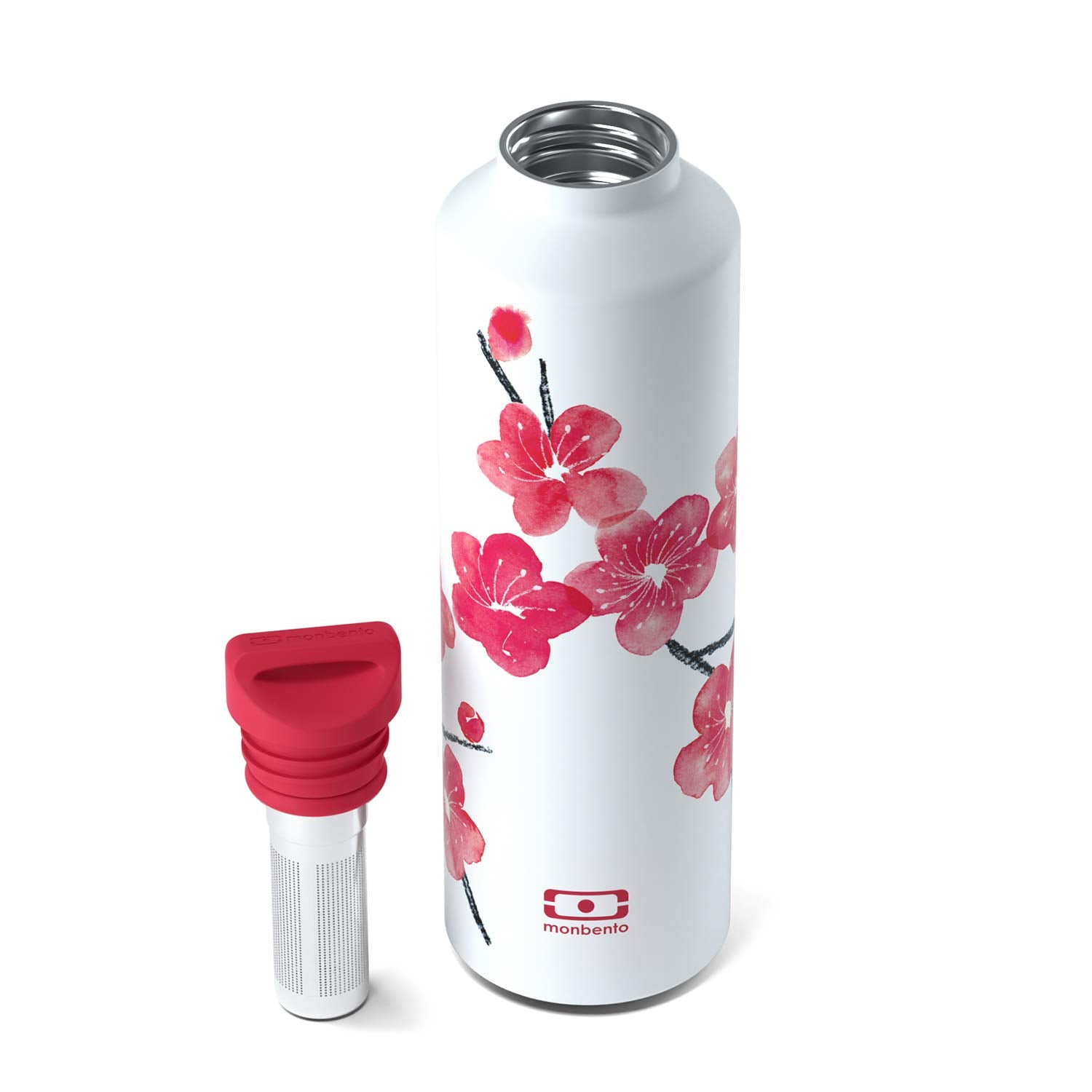 Monbento - Insulated Water Bottle Mb Steel Blossom 17 Oz - Stainless Steel - Leakproof - Infuser - Hot/Cold For Up To 12 Hours -