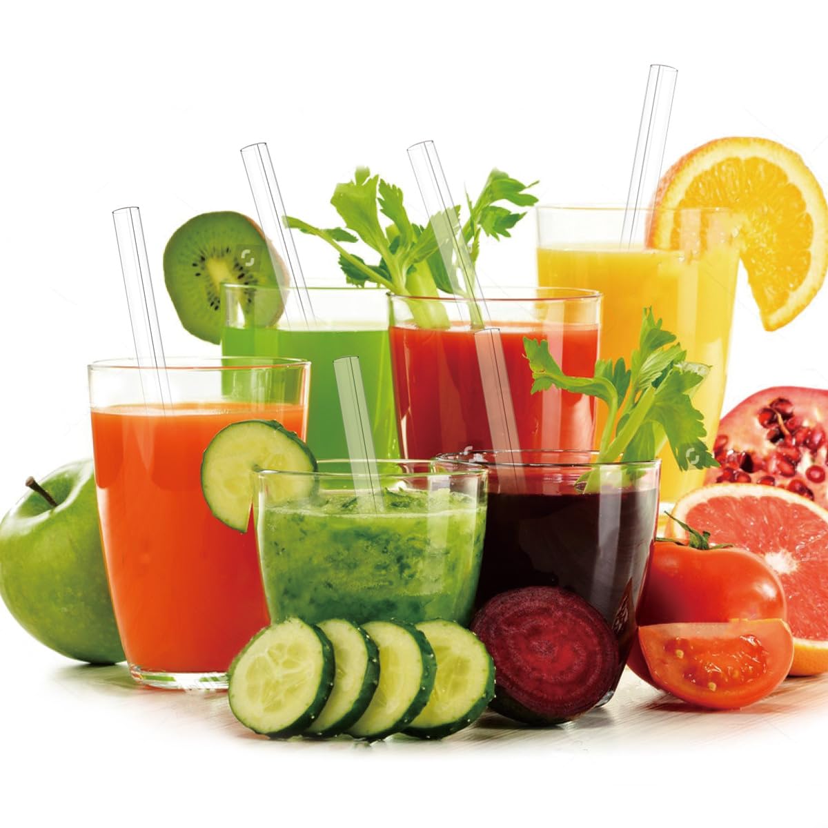 50 Reusable Clear Drinking Straws With Cleaning Brush,15Cm (6 In) Short Straws For Kids/Cocktails/Coffee/Juice, Bpa Free Dishwas