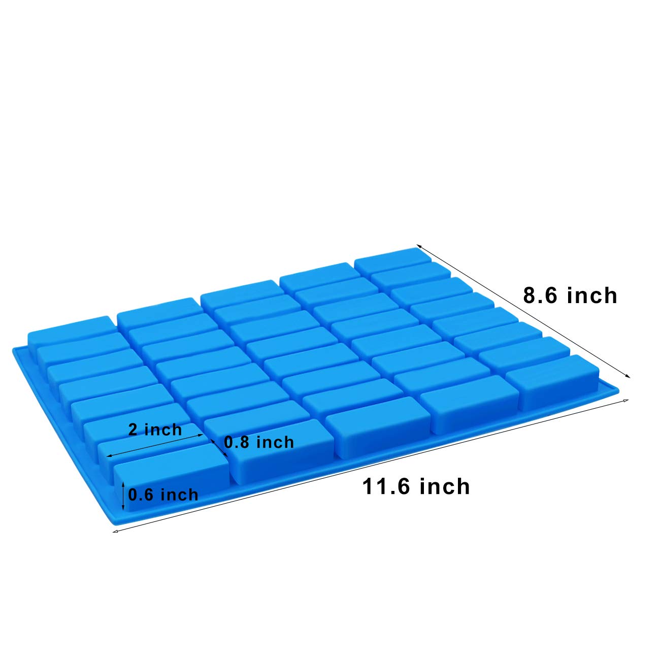 Mity Rain 2 Pack 40 Cavity Narrow Rectangle Silicone Caramel Candy Molds Chocolate Bar Mold For Truffles, Ganache, Jelly, Pralin