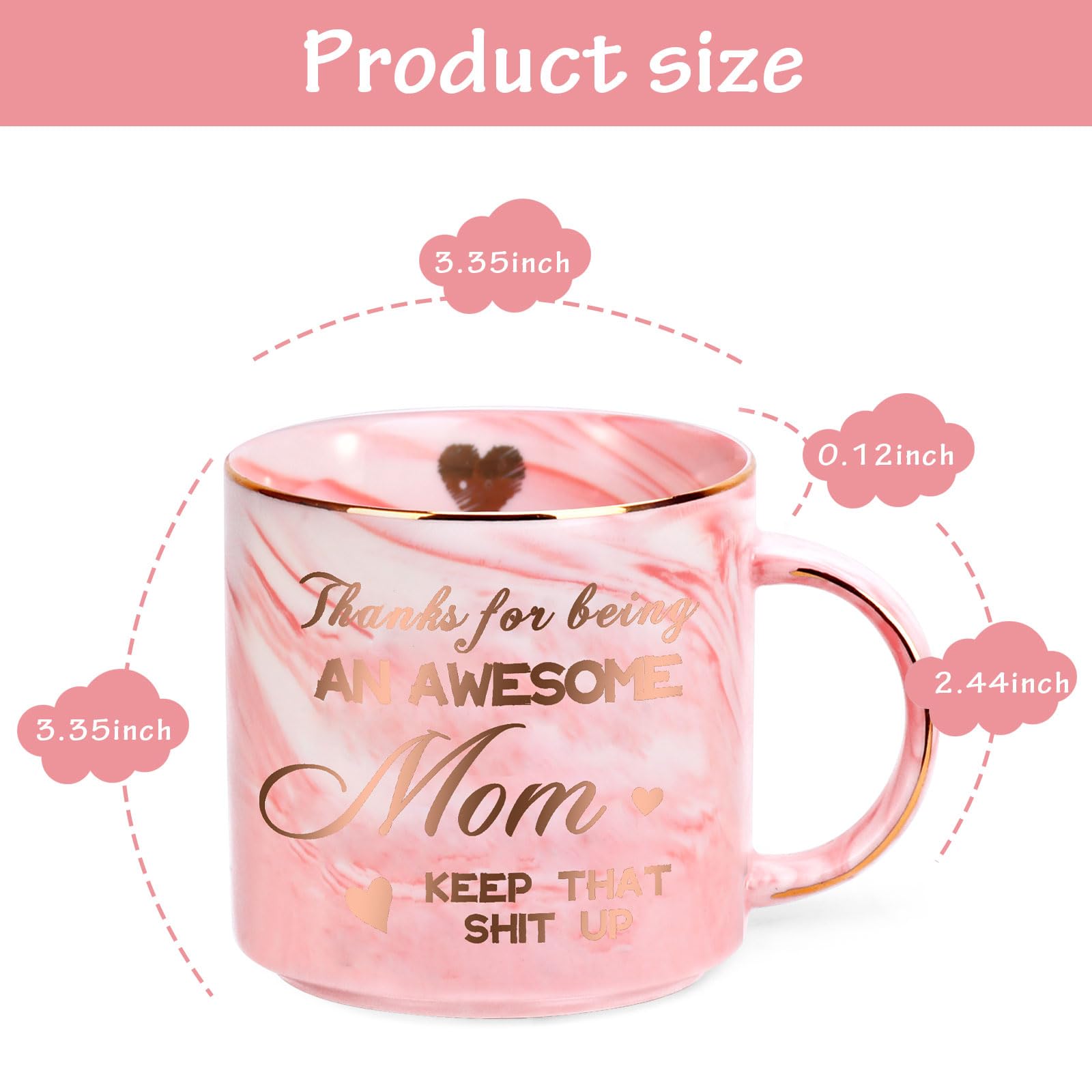 Ulrhpc Stocking Stuffers for Women - 12 OZ Funny Coffee Mug,Valentines Day Gifts for Her,Christmas Birthday Galentines Mothers D