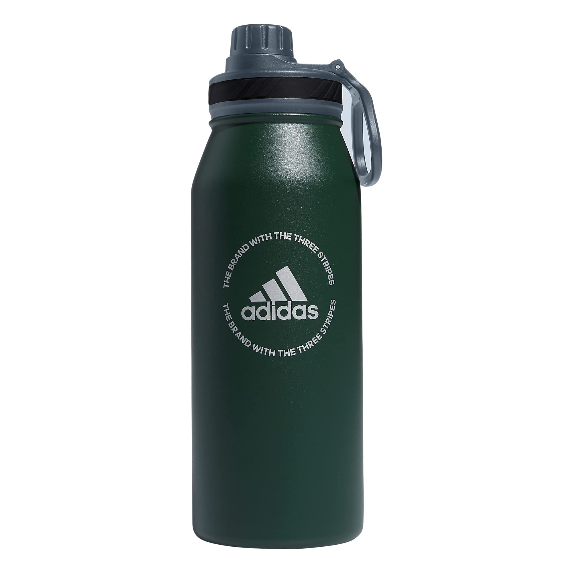 Adidas Unisex 1 Liter (32 Oz) Metal Water Bottle, Green Oxide/Onix Grey/Silver Metallic, One Size